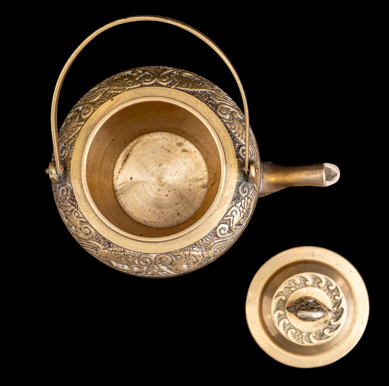 Vintage Chinese Brass Tea Set - 4