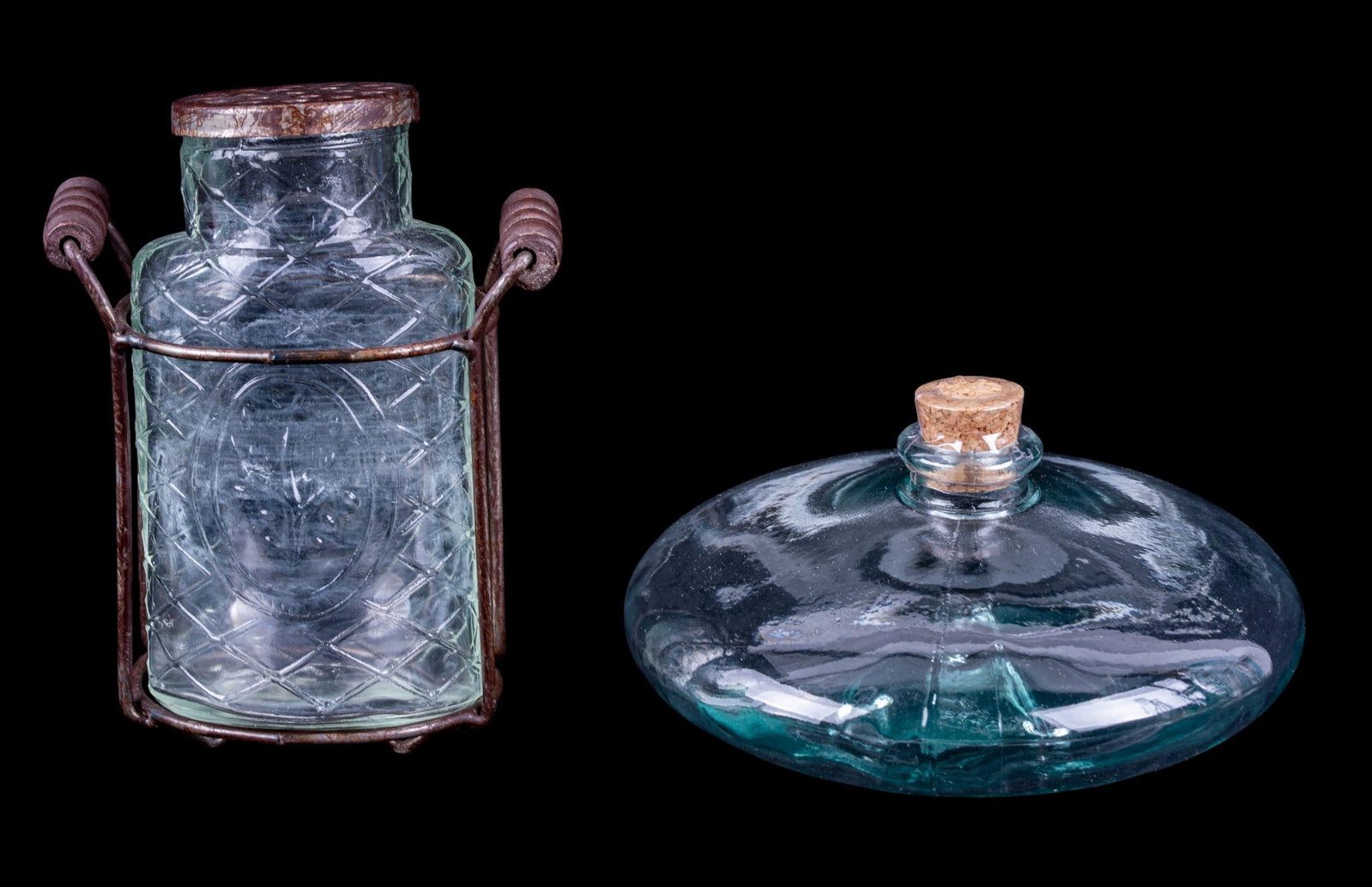 Vintage Glass Bottle and Kitchenware - 2
