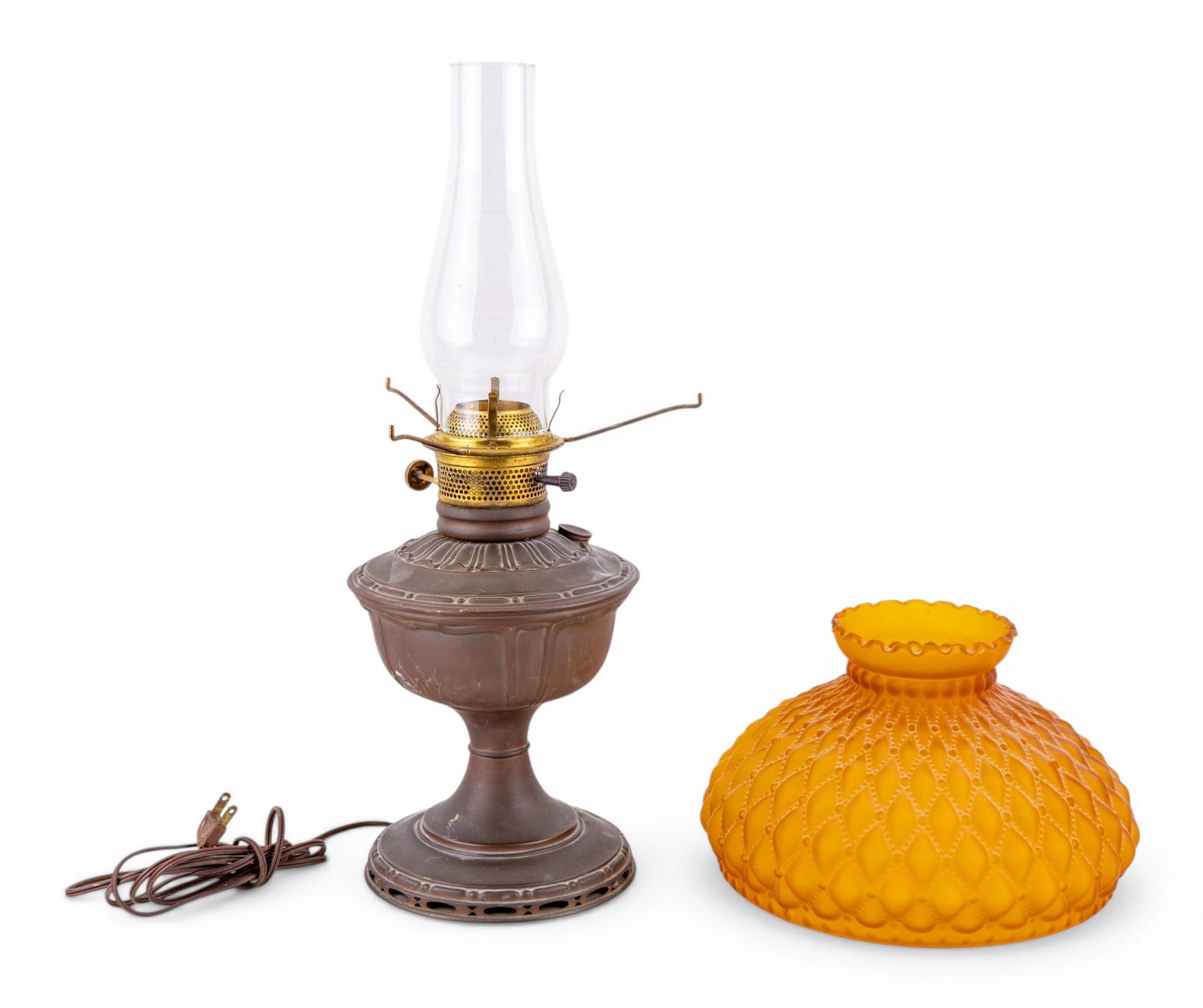 Vintage Electrified Hurricane Parlor Lamp - 10
