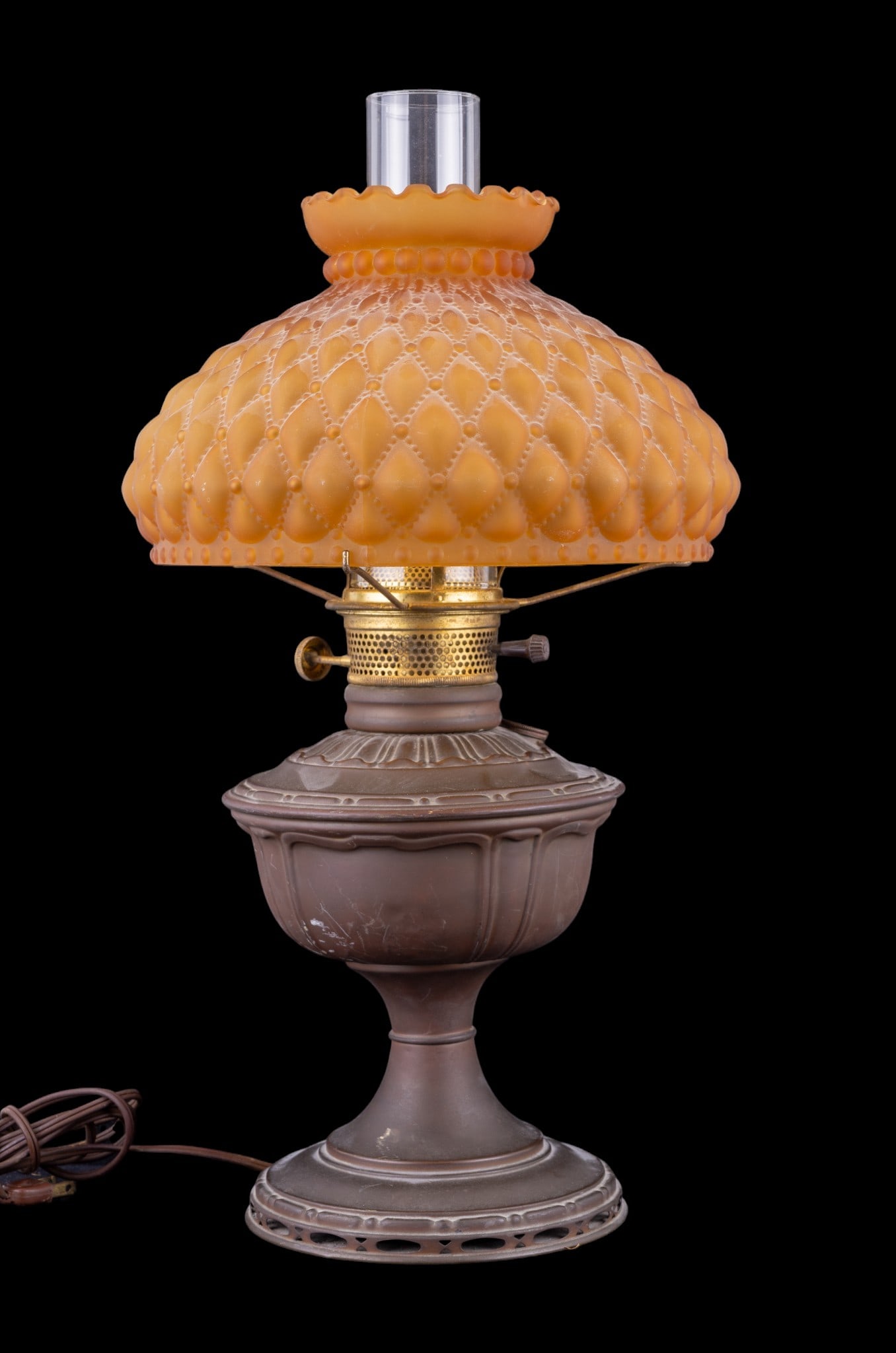 Vintage Electrified Hurricane Parlor Lamp - 2