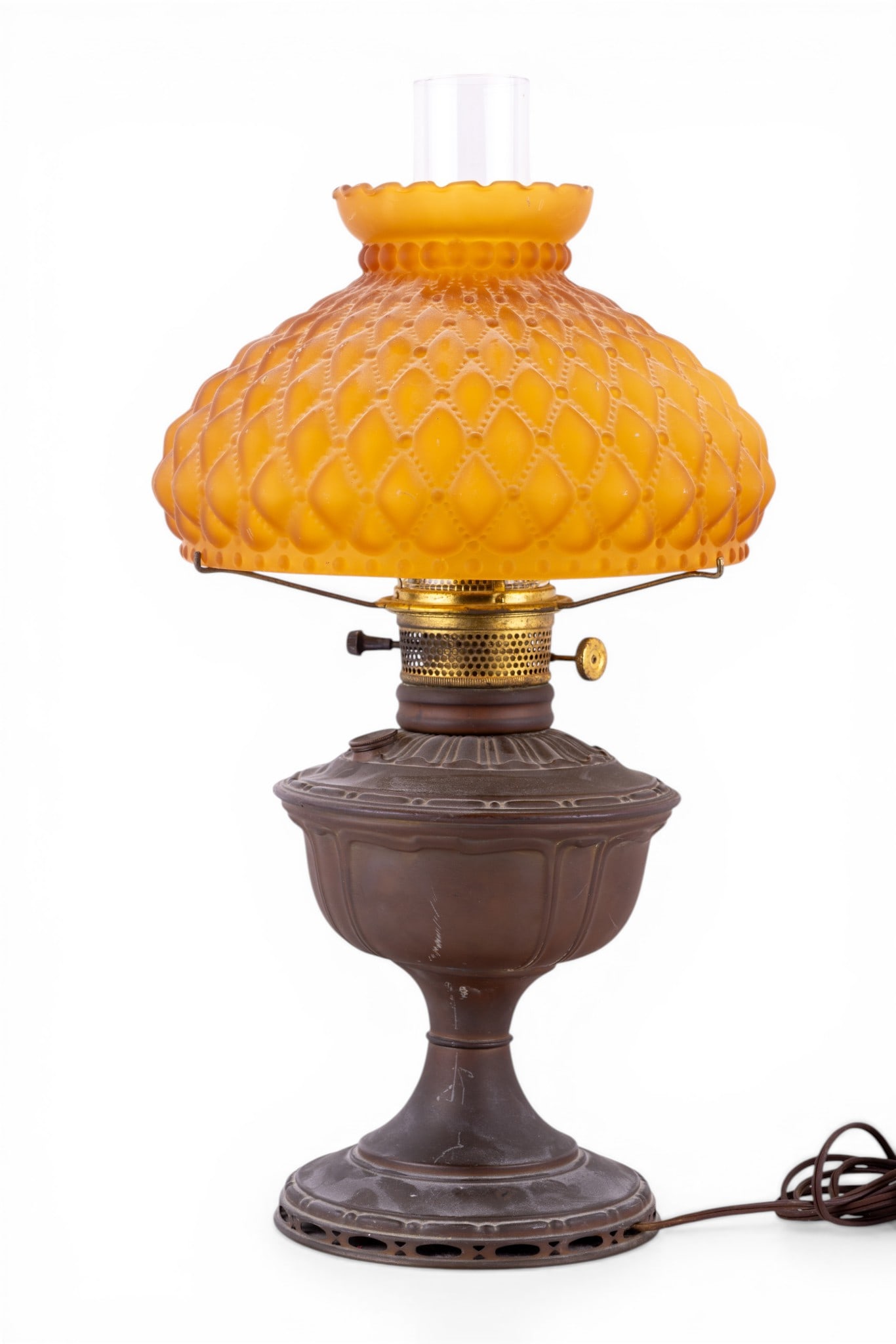 Vintage Electrified Hurricane Parlor Lamp - 4