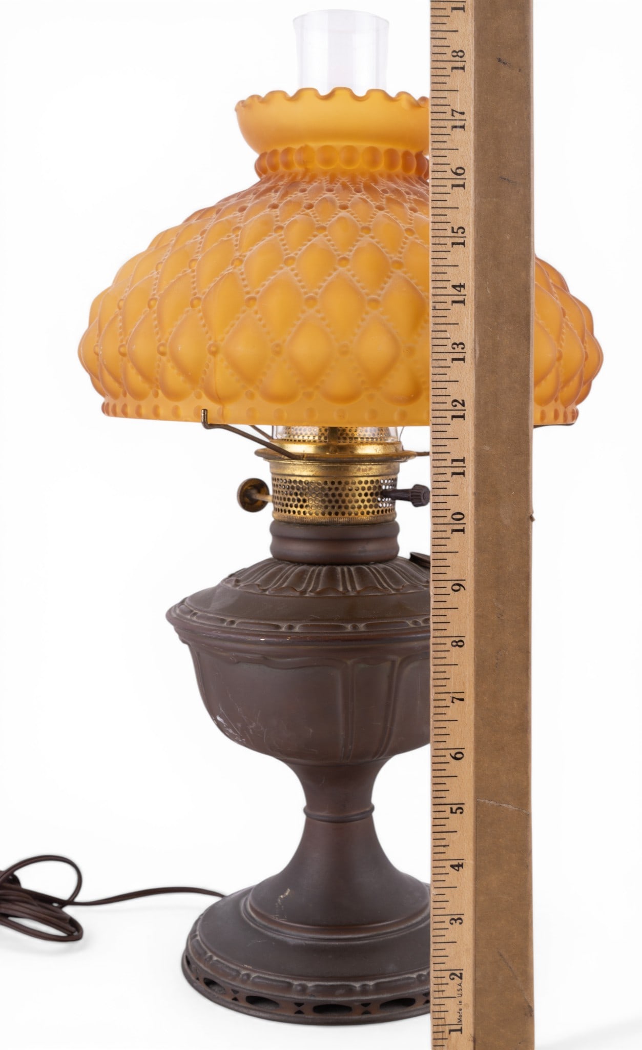 Vintage Electrified Hurricane Parlor Lamp - 8