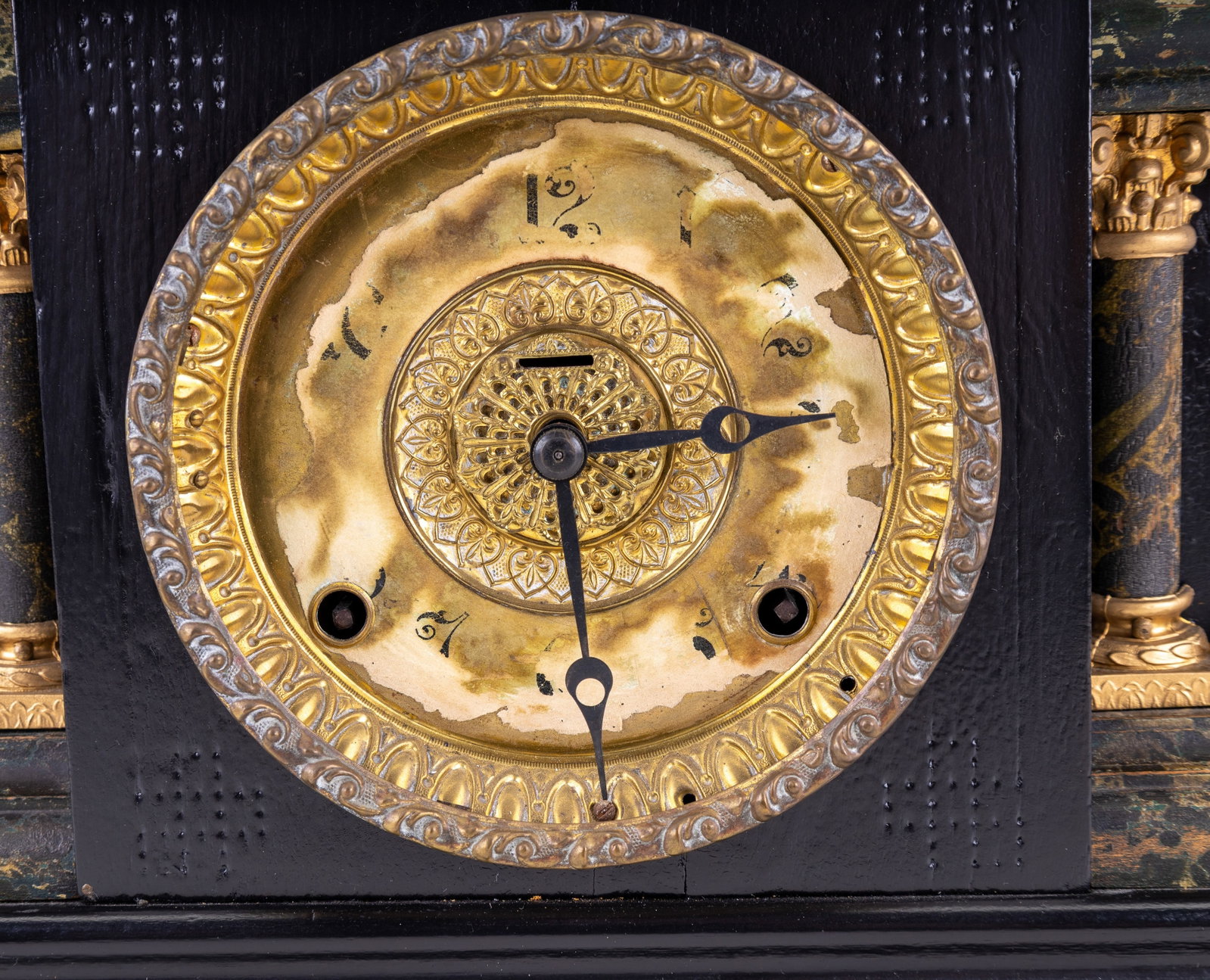 Antique Gilbert Time & Strike Mantle Clock - 12