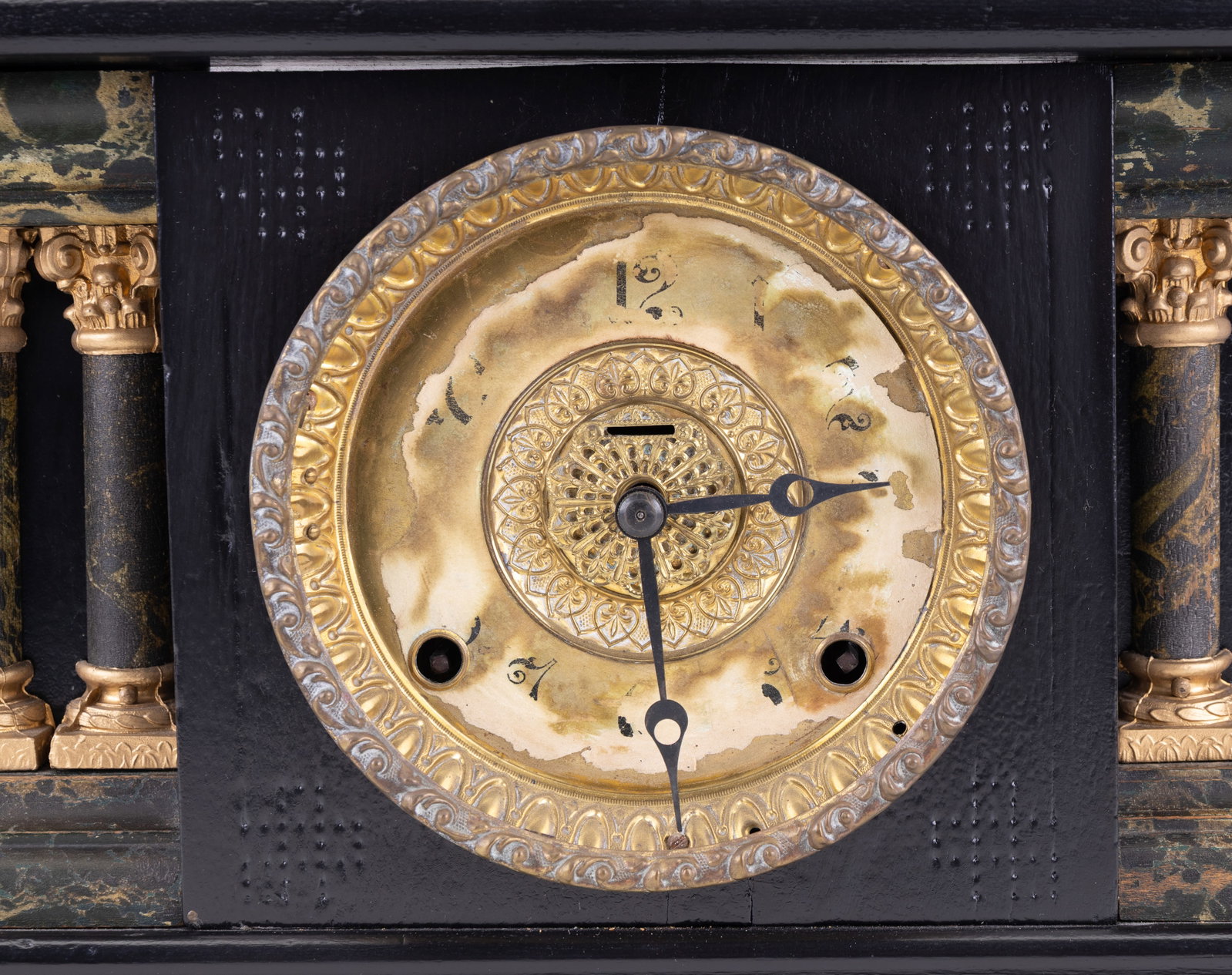 Antique Gilbert Time & Strike Mantle Clock - 2