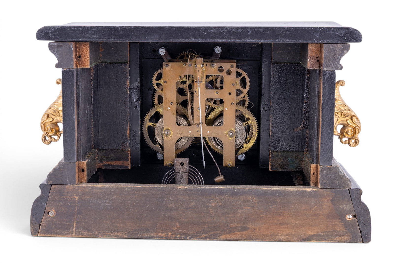 Antique Gilbert Time & Strike Mantle Clock - 6