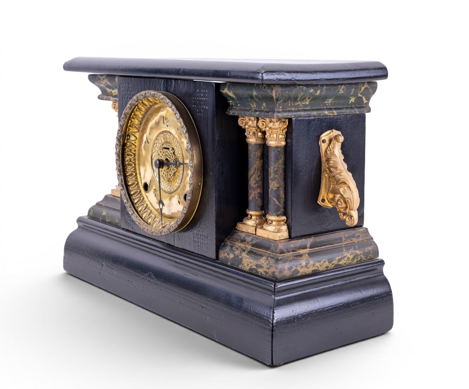 Antique Gilbert Time & Strike Mantle Clock - 8