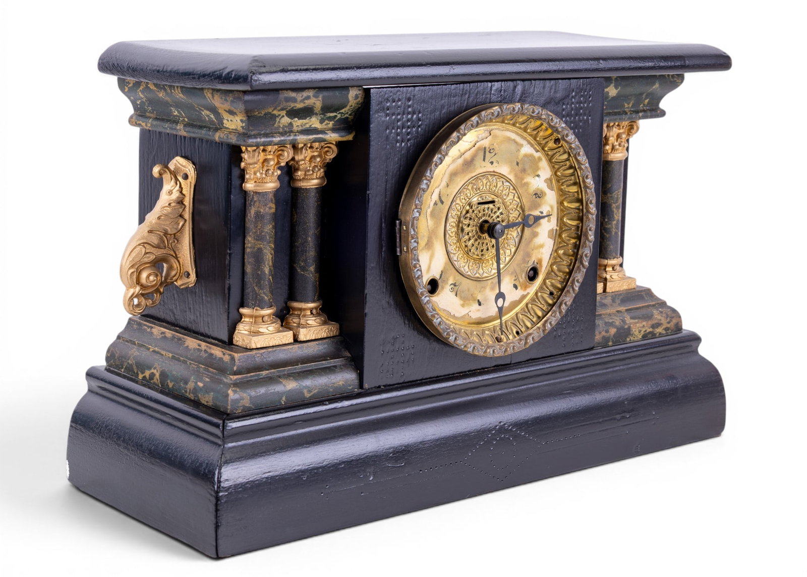 Antique Gilbert Time & Strike Mantle Clock - 9