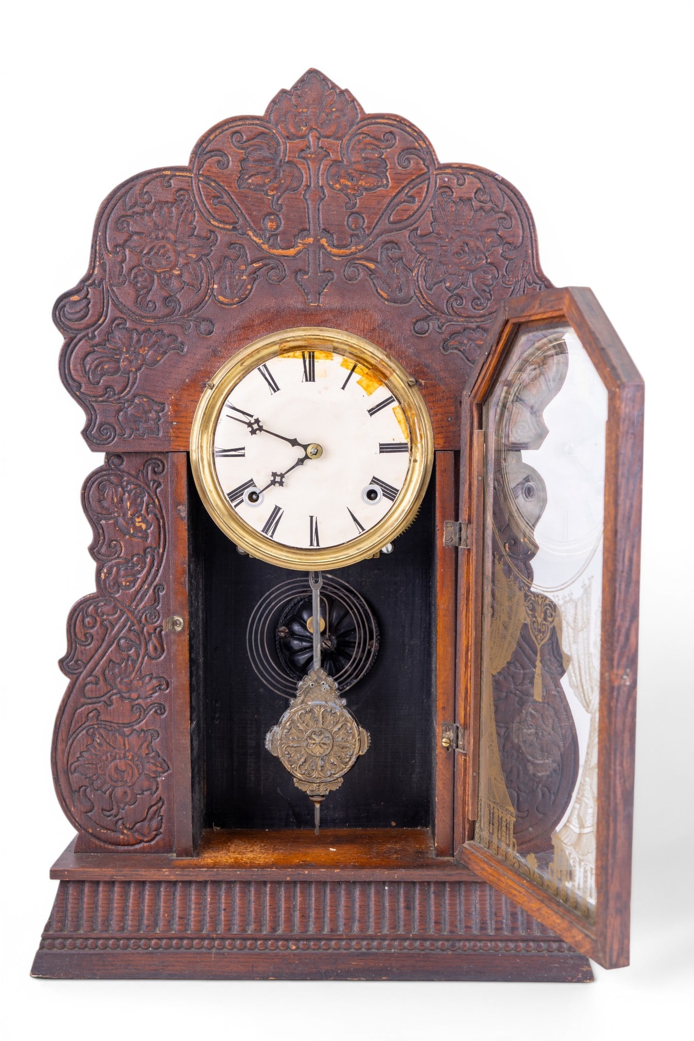 Antique Gilbert Navy Gingerbread Mantle Clock - 3