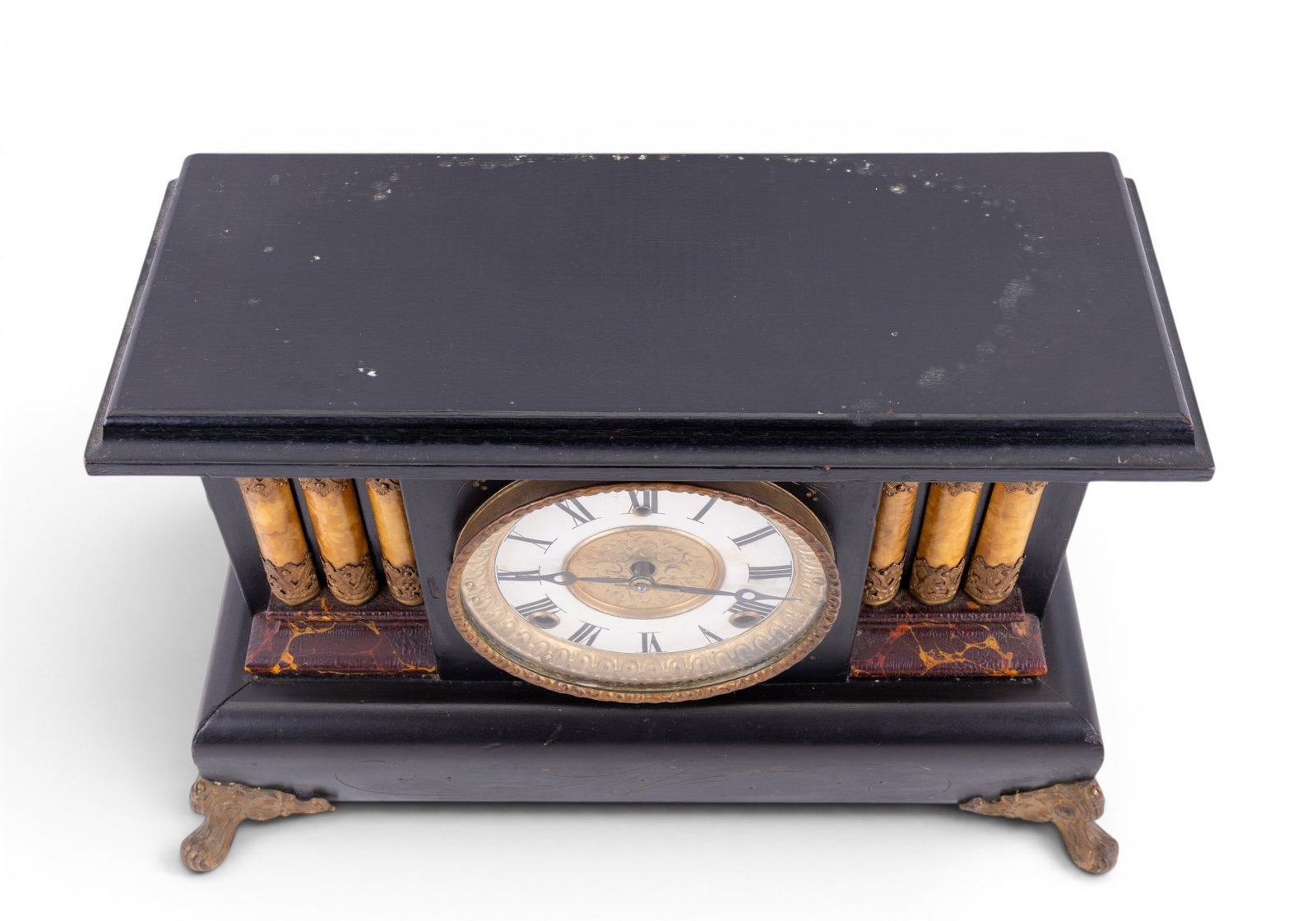 Antique Gilbert Time & Strike Mantle Clock - 2