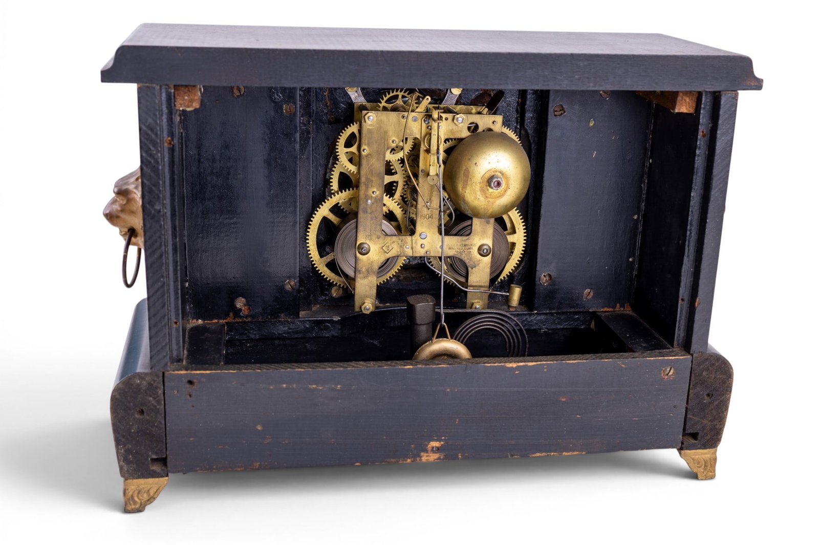 Antique Gilbert Time & Strike Mantle Clock - 7
