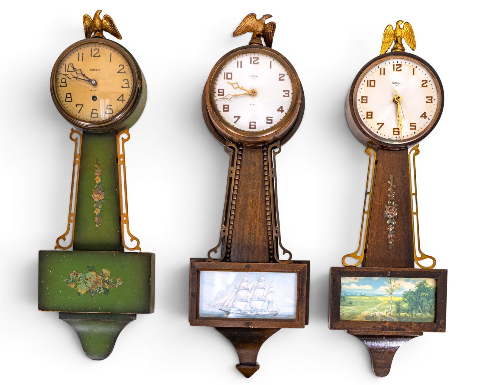 Gilbert 8-Day Banjo Wall Clocks (1 of 8)