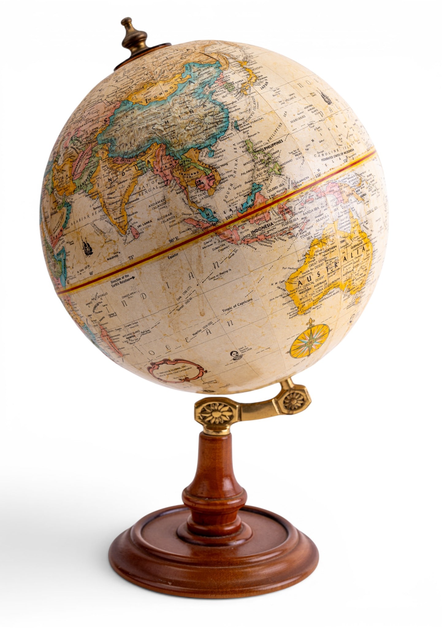 W. German Mantle Clock & Replogle Globe - 13