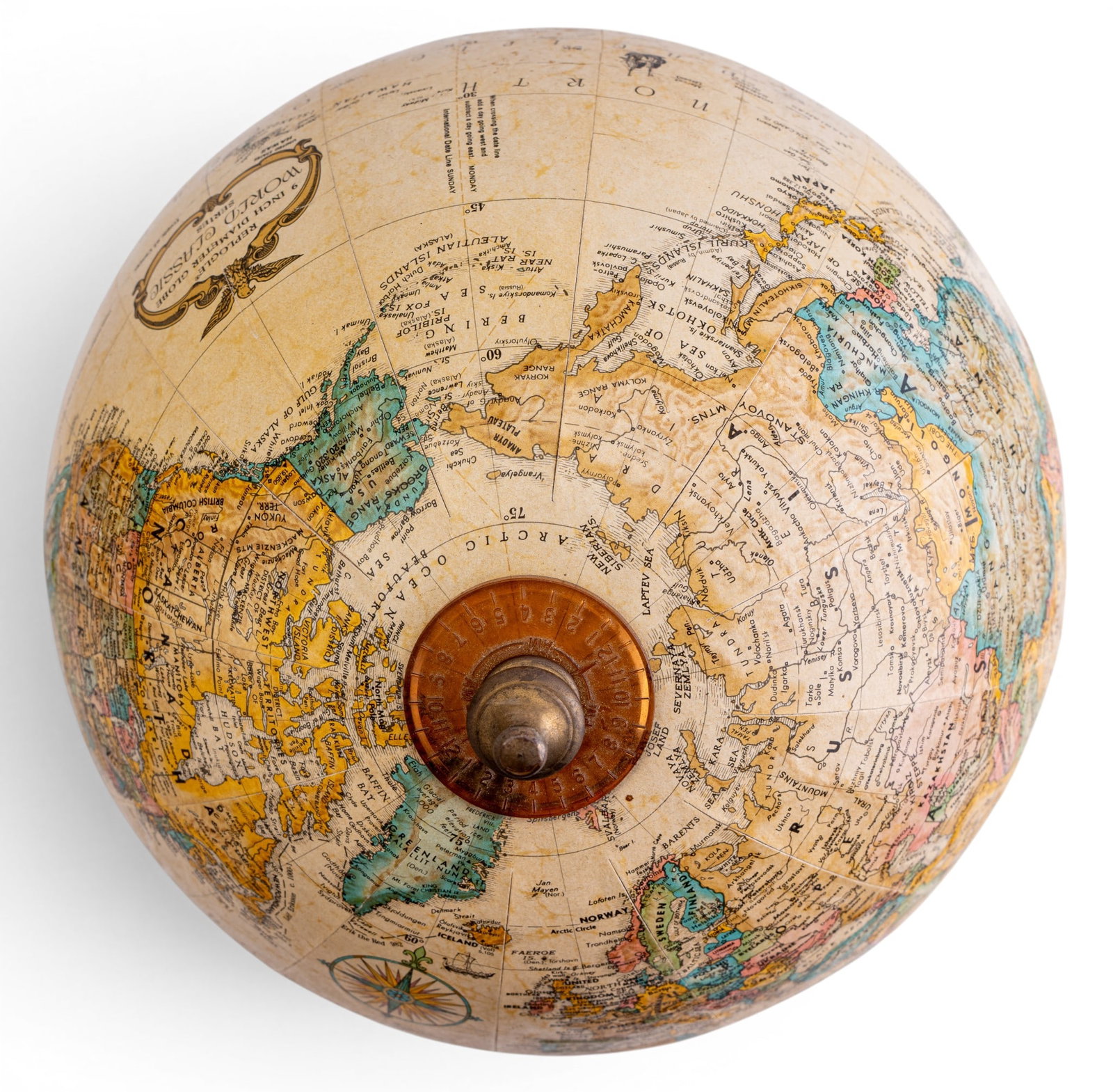 W. German Mantle Clock & Replogle Globe - 14