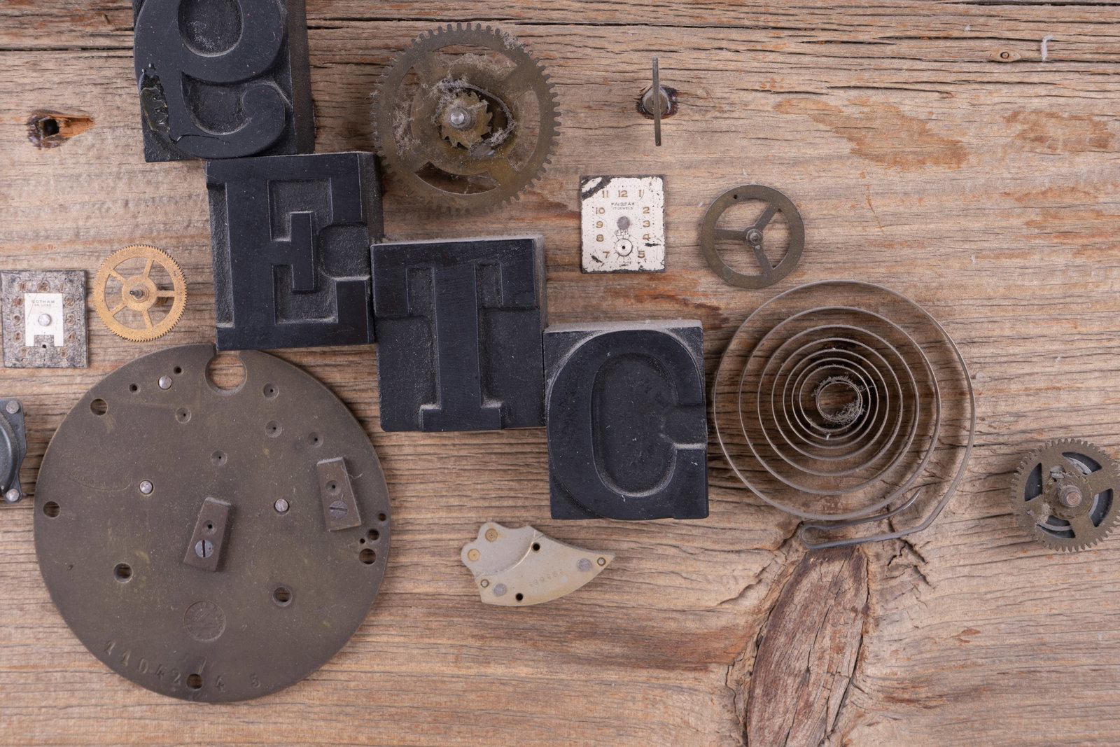 Mixed Media Clock Wall Sculpture - 6