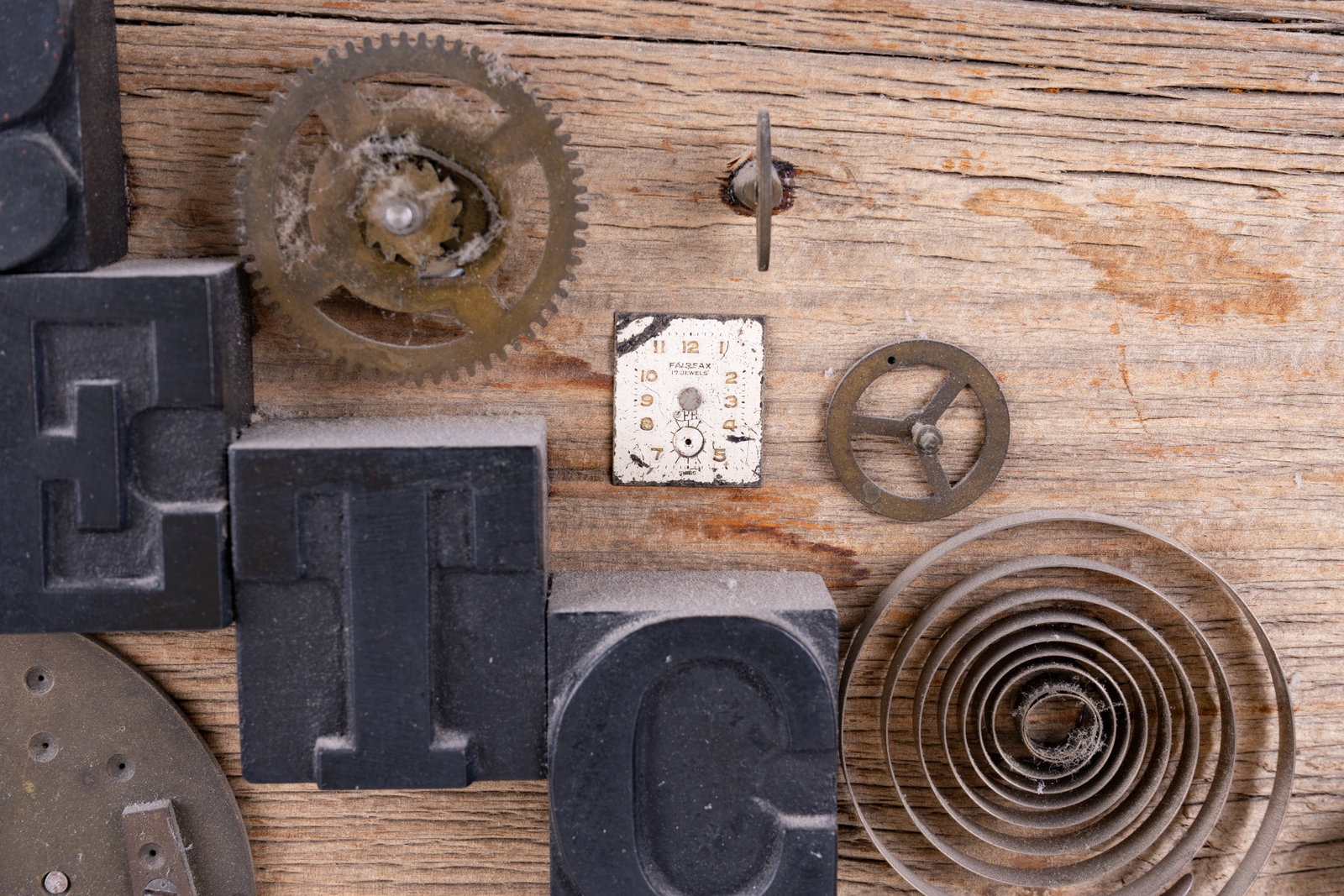 Mixed Media Clock Wall Sculpture - 7