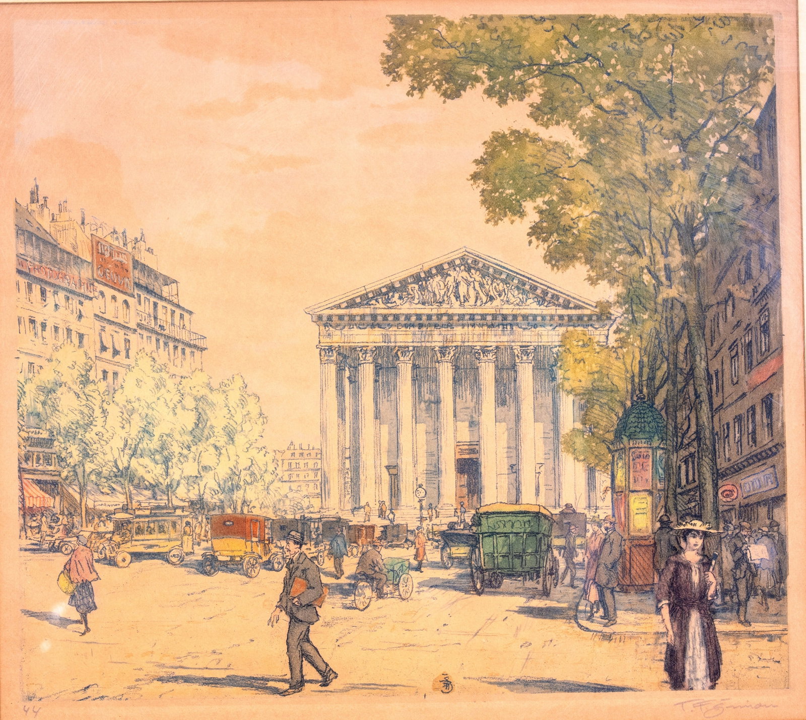 T.F. Simon "The Madeline, Paris" Signed - 2