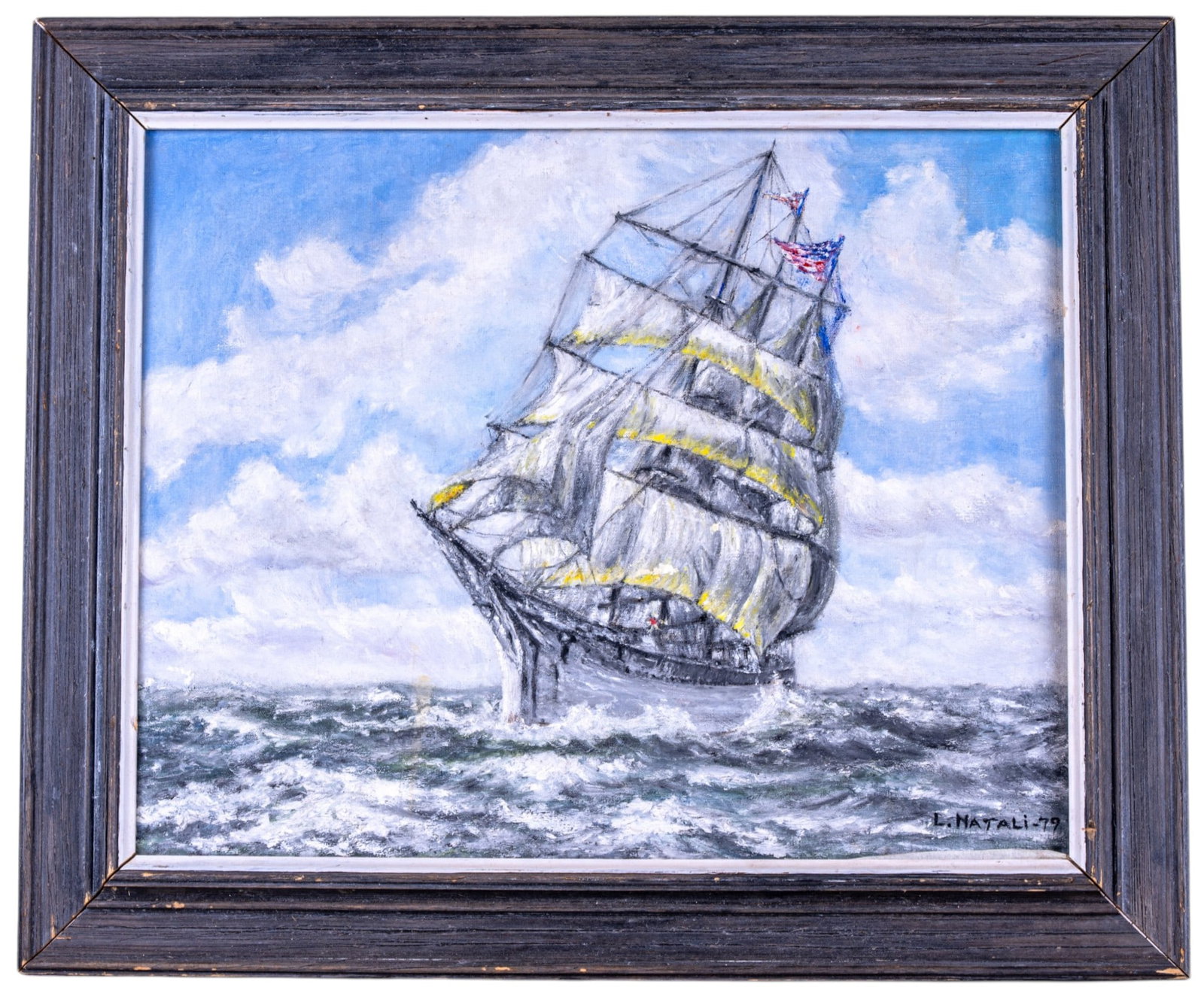 L. Natali 1979 Oil on Canvas Seascape (1 of 5)