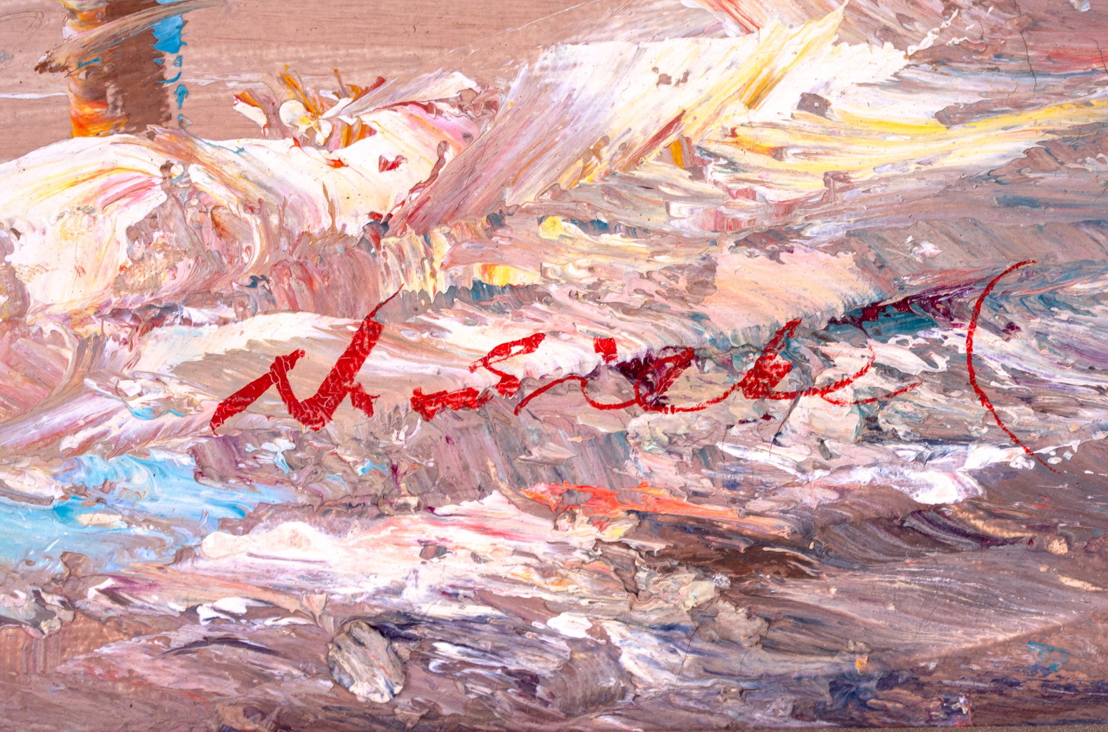 Signed Harbor Scene Oil on Canvas - 4