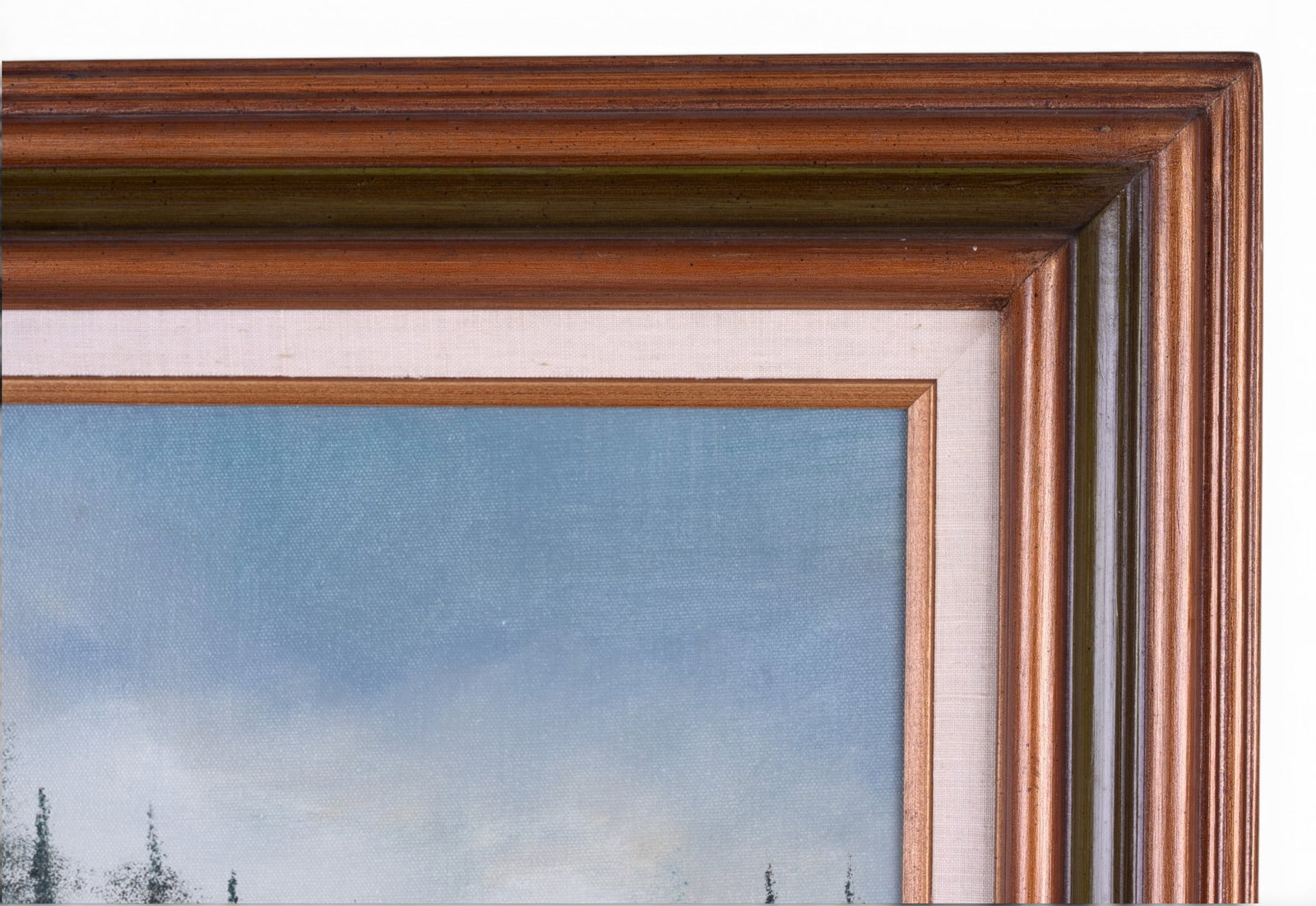 Signed Winter Landscape Oil on Canvas - 5