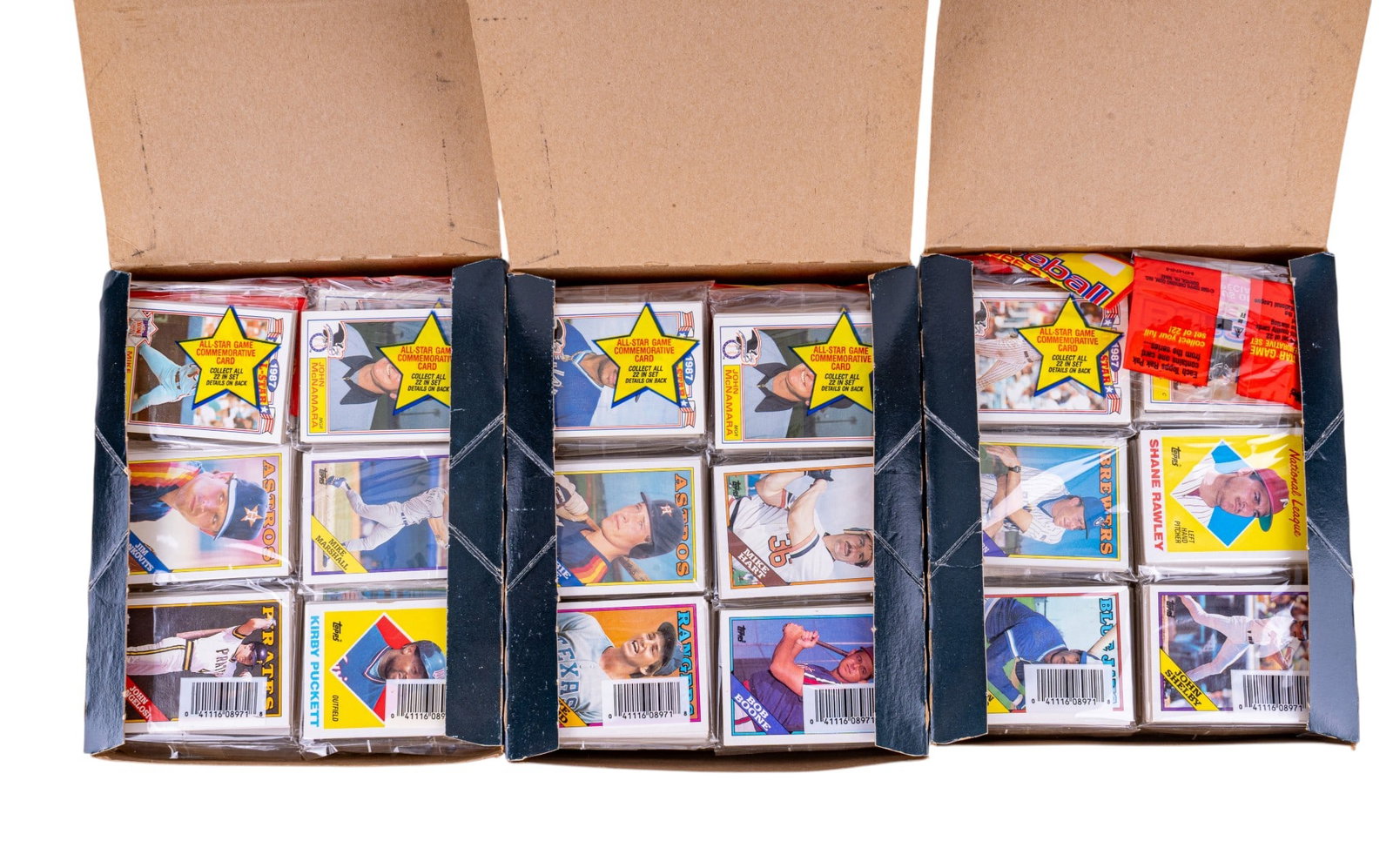 1987 Topps Baseball Rack Pack Boxes (3) - 2