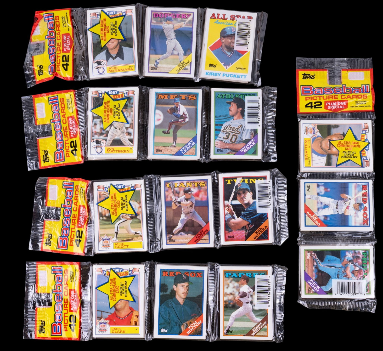 1987 Topps Baseball Rack Pack Boxes (3) - 3