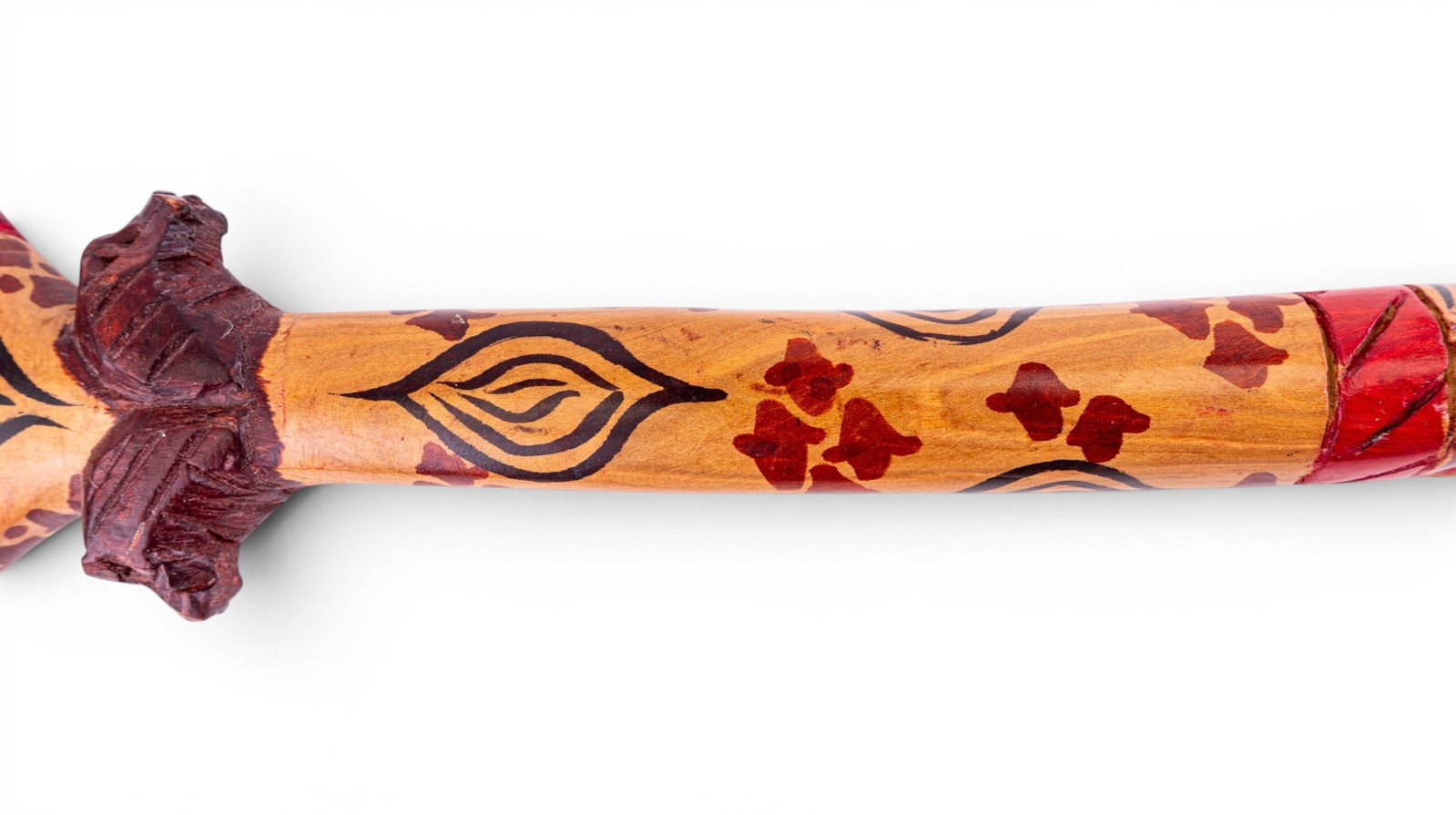 Painted and Carved Figural Walking Cane - 4
