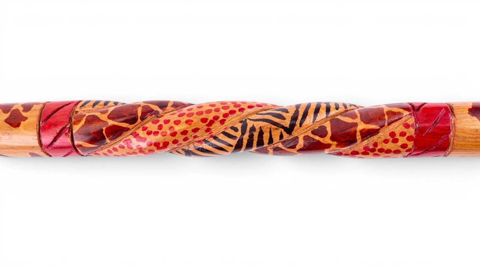 Painted and Carved Figural Walking Cane - 5