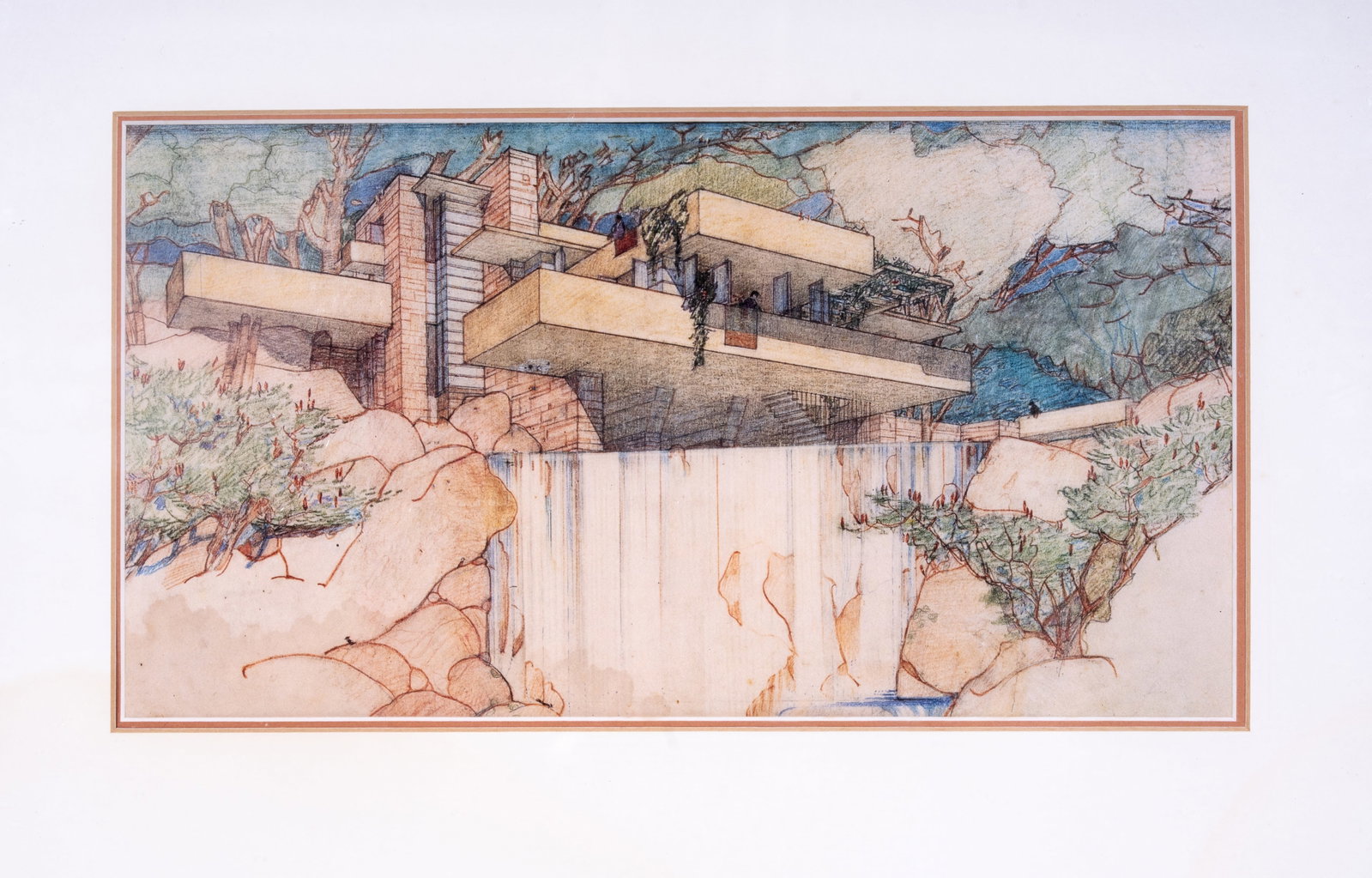 Frank Lloyd Wright "Fallingwater" Print Repro. - 2