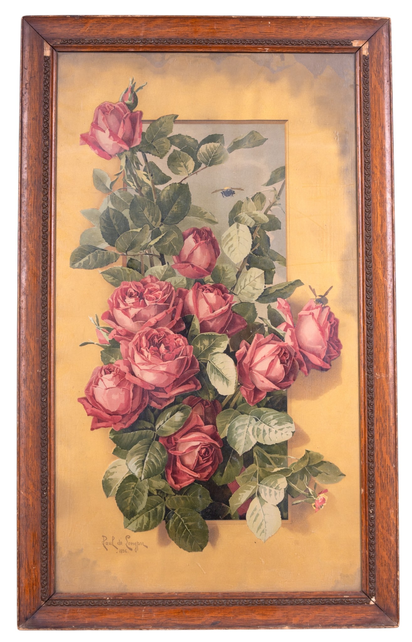 Antique Paul de Longpre Framed Rose Print (1 of 6)