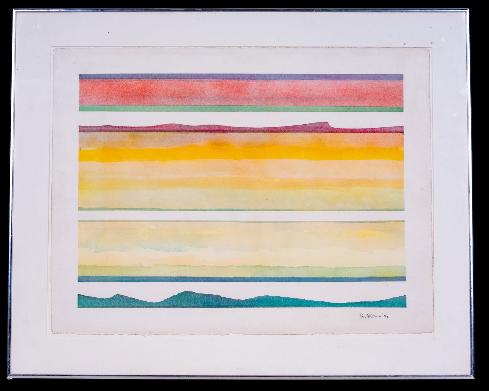 Minimalist Watercolor Landscape, Signed (1 of 4)