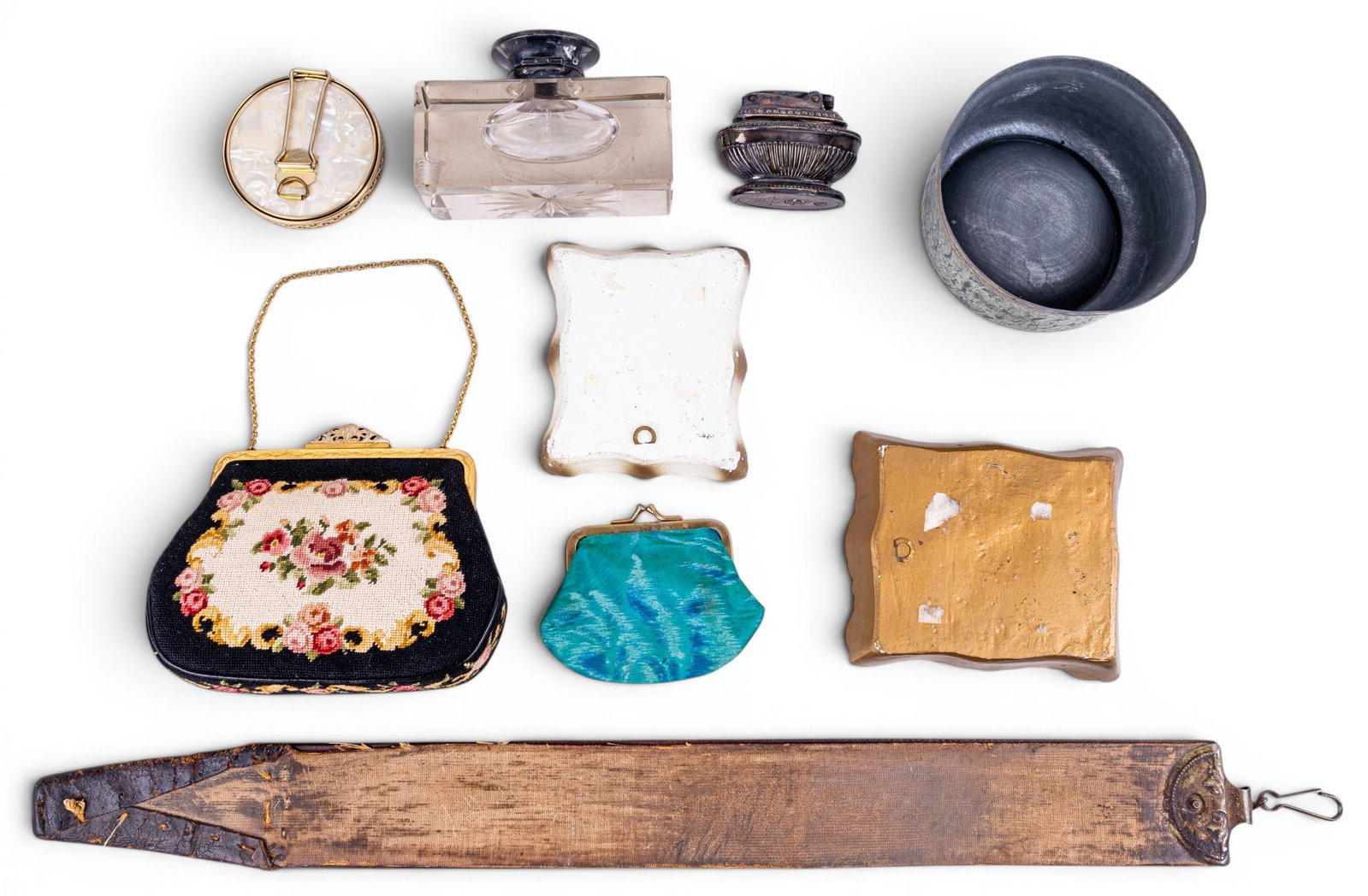 Chalkware Plaques, Clutch Purse, Table Lighter - 2