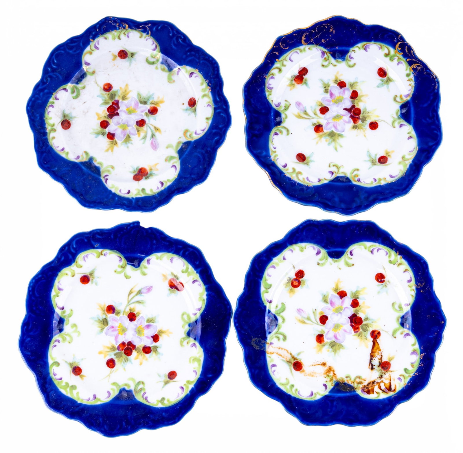 Cobalt Blue Decorated Tea Service - 8