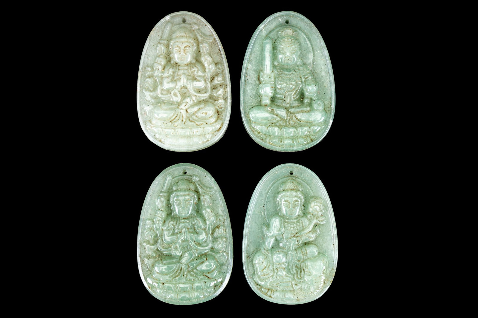 Carved Stone and Jade Pendants - 6