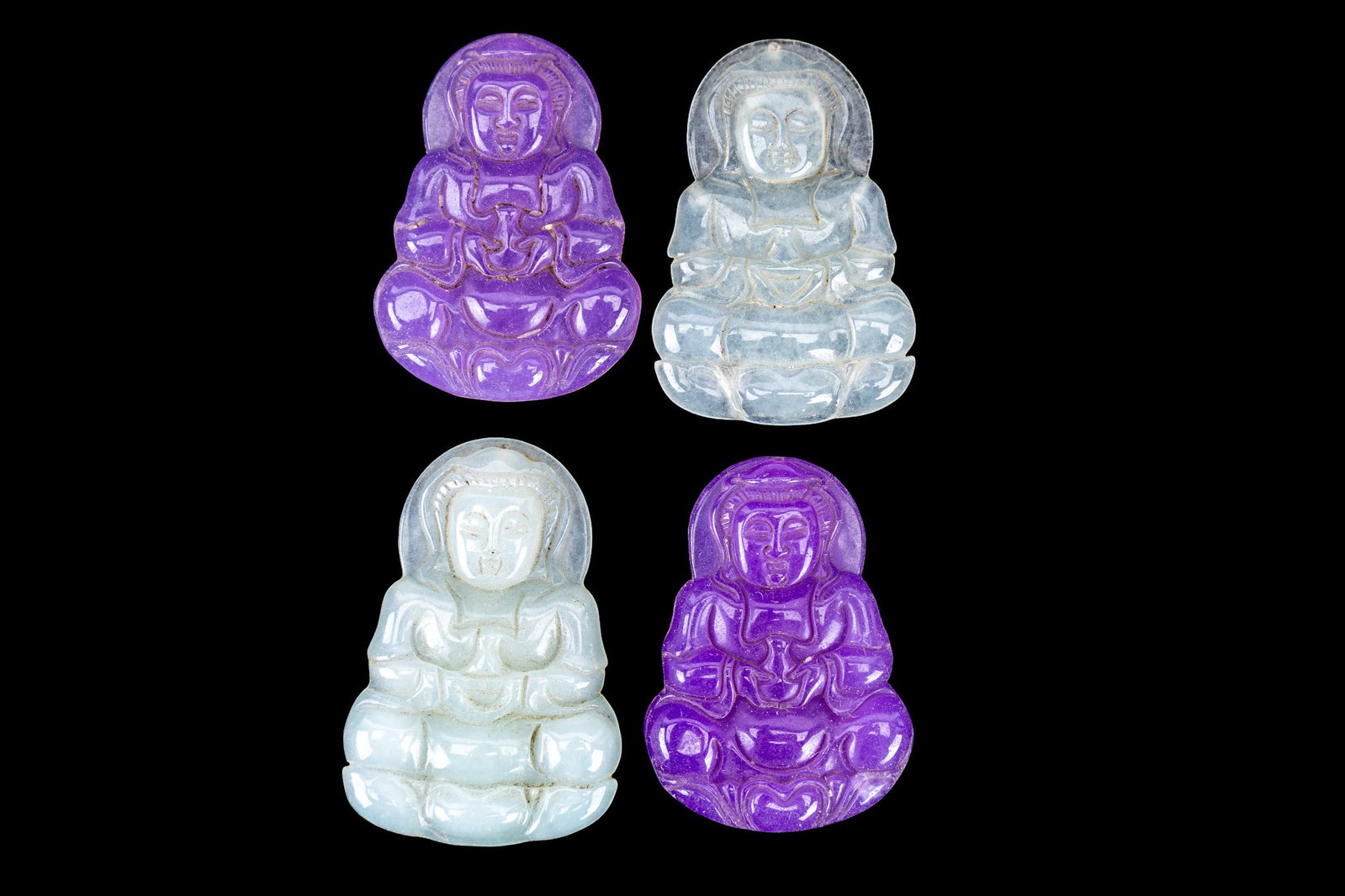 Carved Stone and Jade Pendants - 9