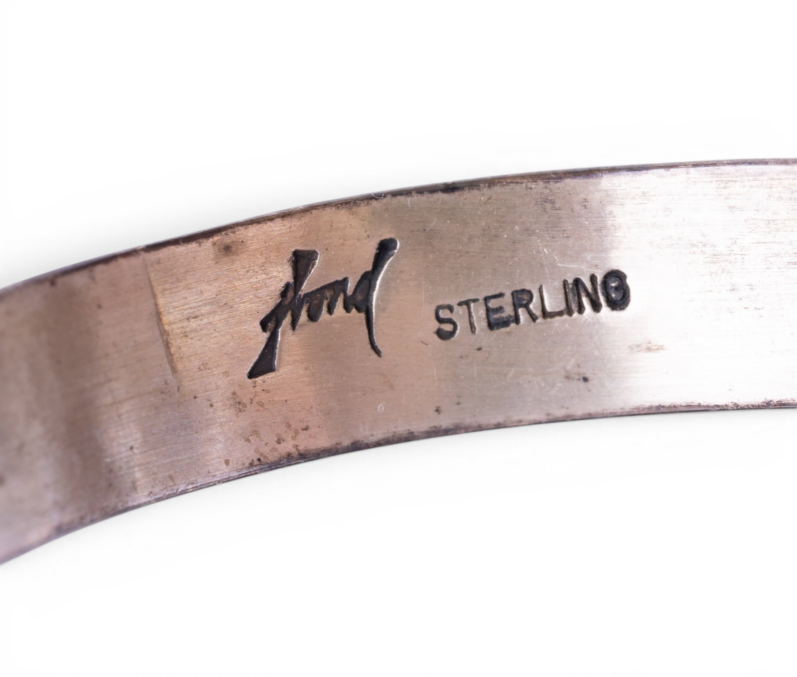 Vintage Sterling Native Cuff Bracelet - 4