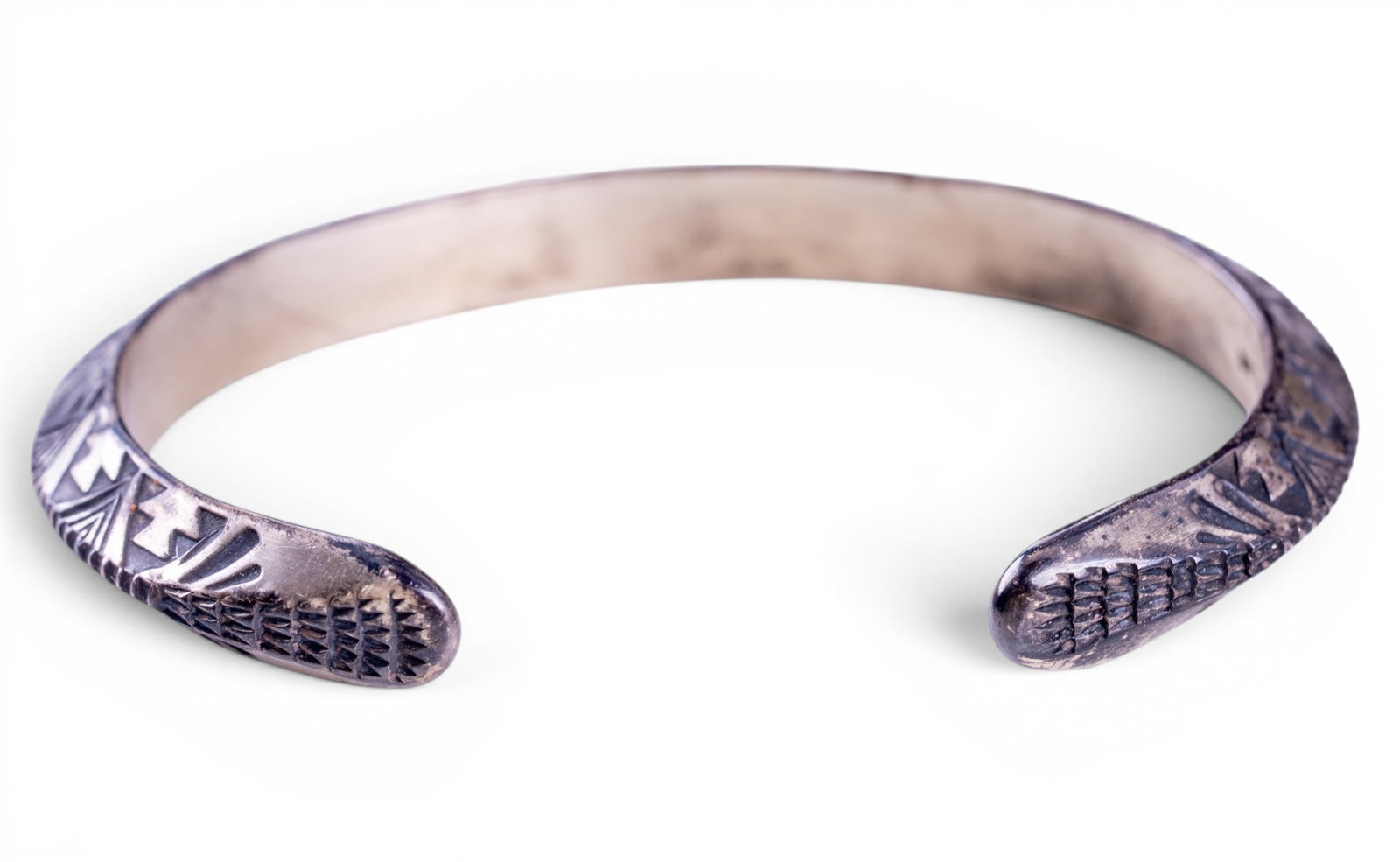 Vintage Sterling Native Cuff Bracelet - 5