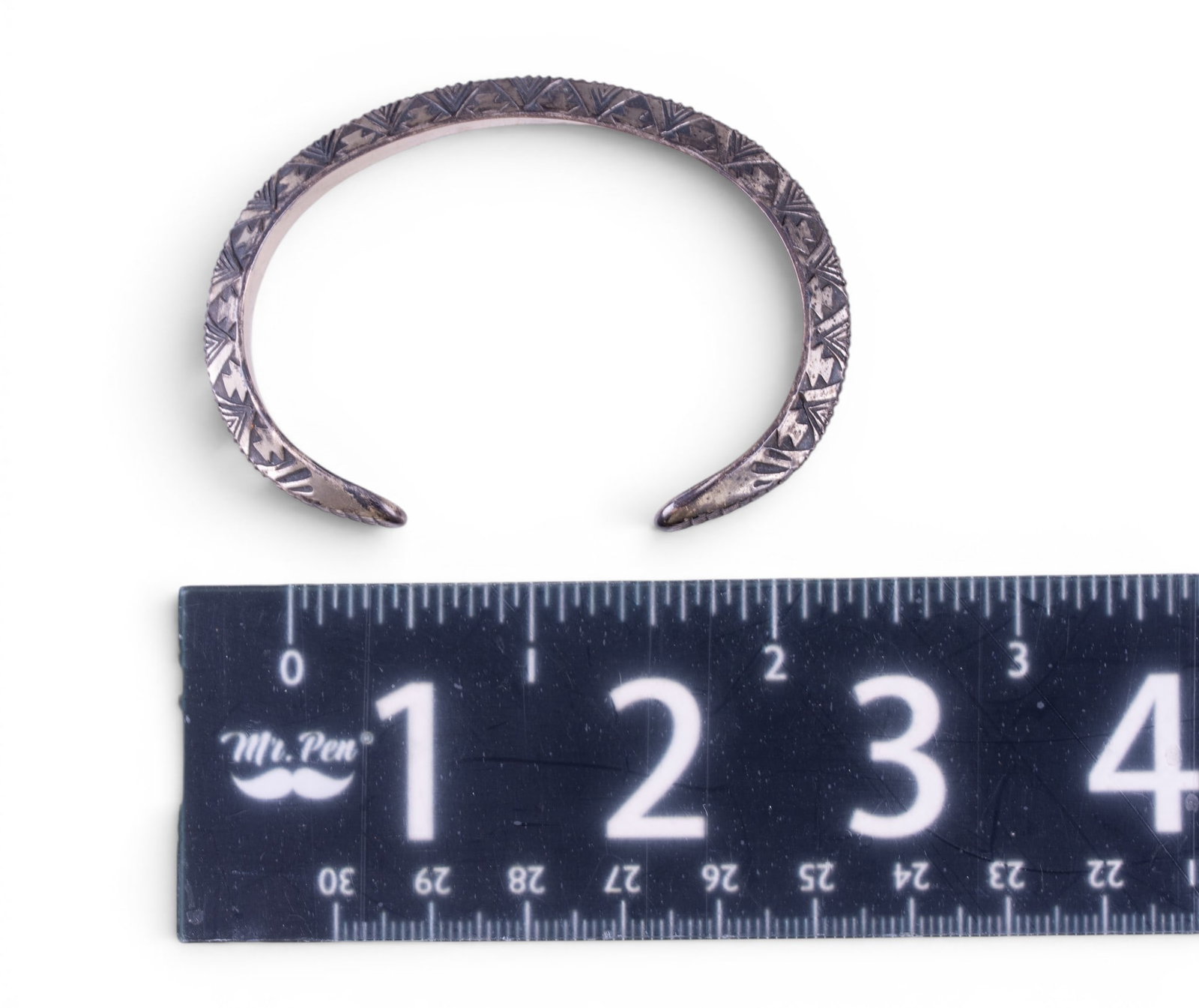 Vintage Sterling Native Cuff Bracelet - 6