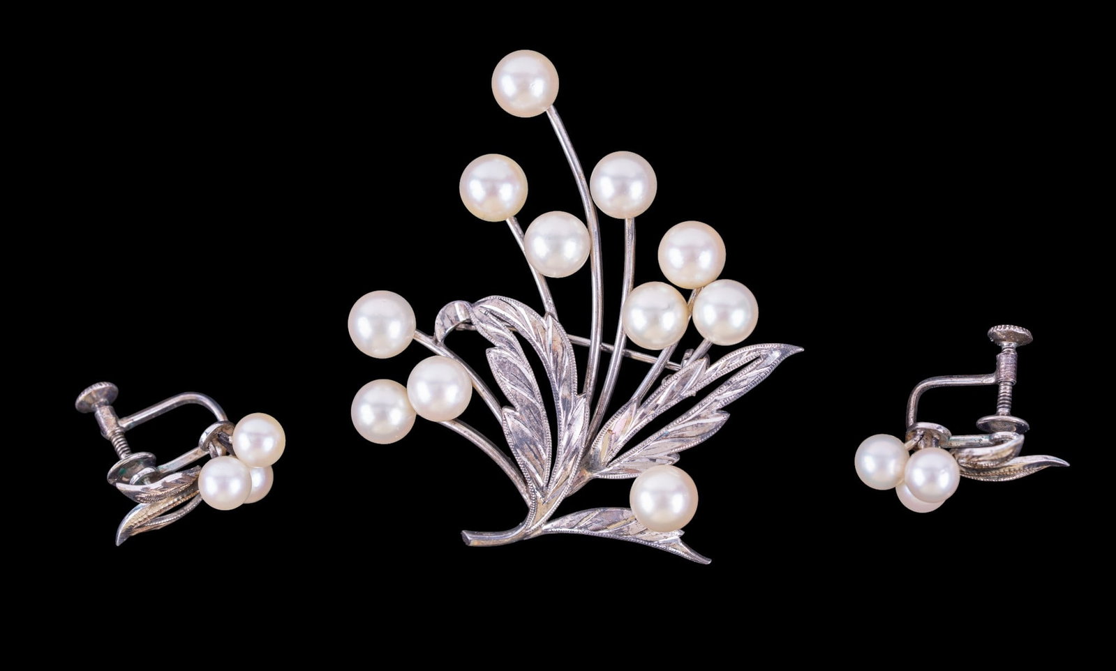 Sterling Silver Brooch and Earrings (1 of 4)
