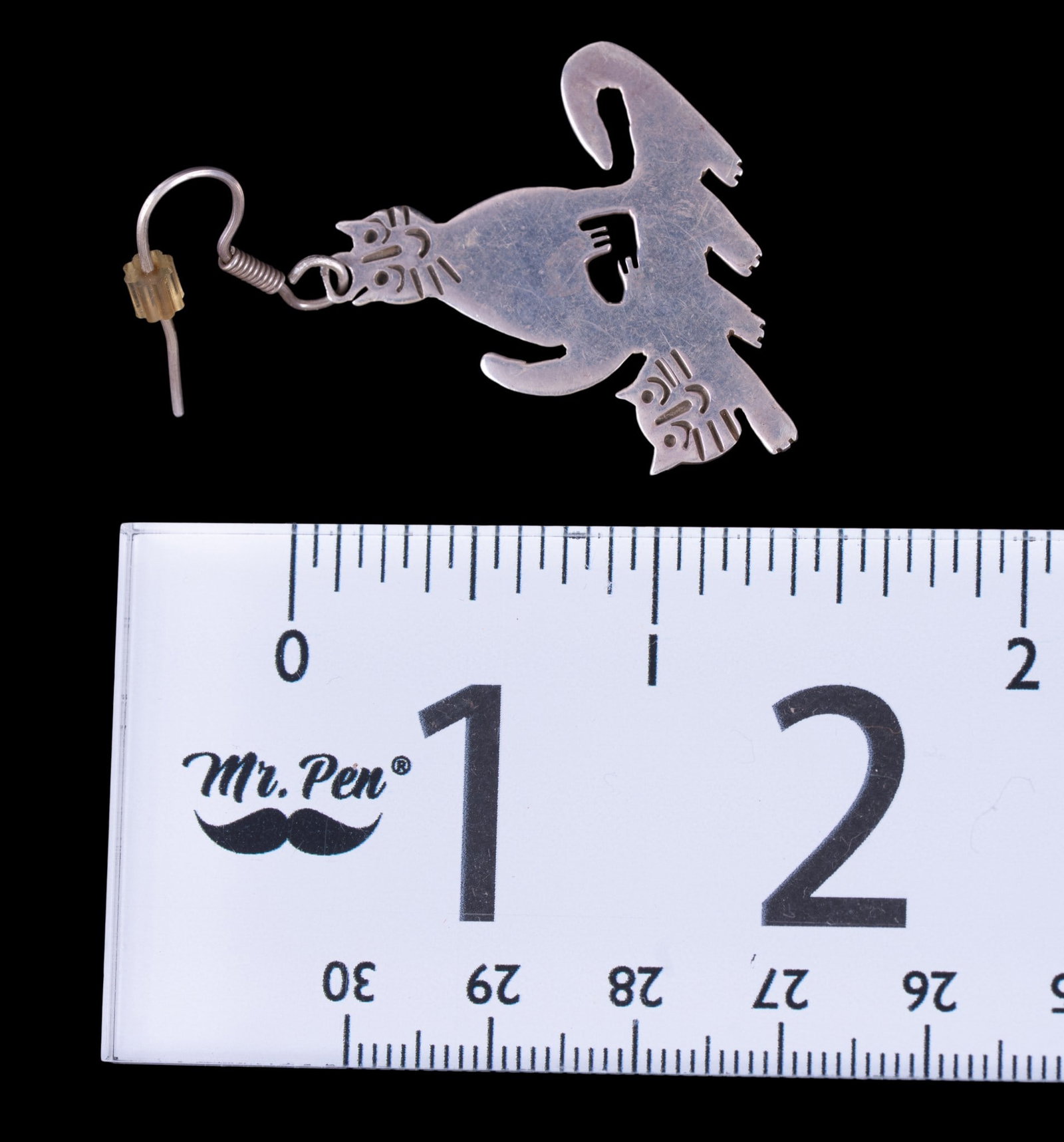 Sterling Silver Cat Earrings - 4
