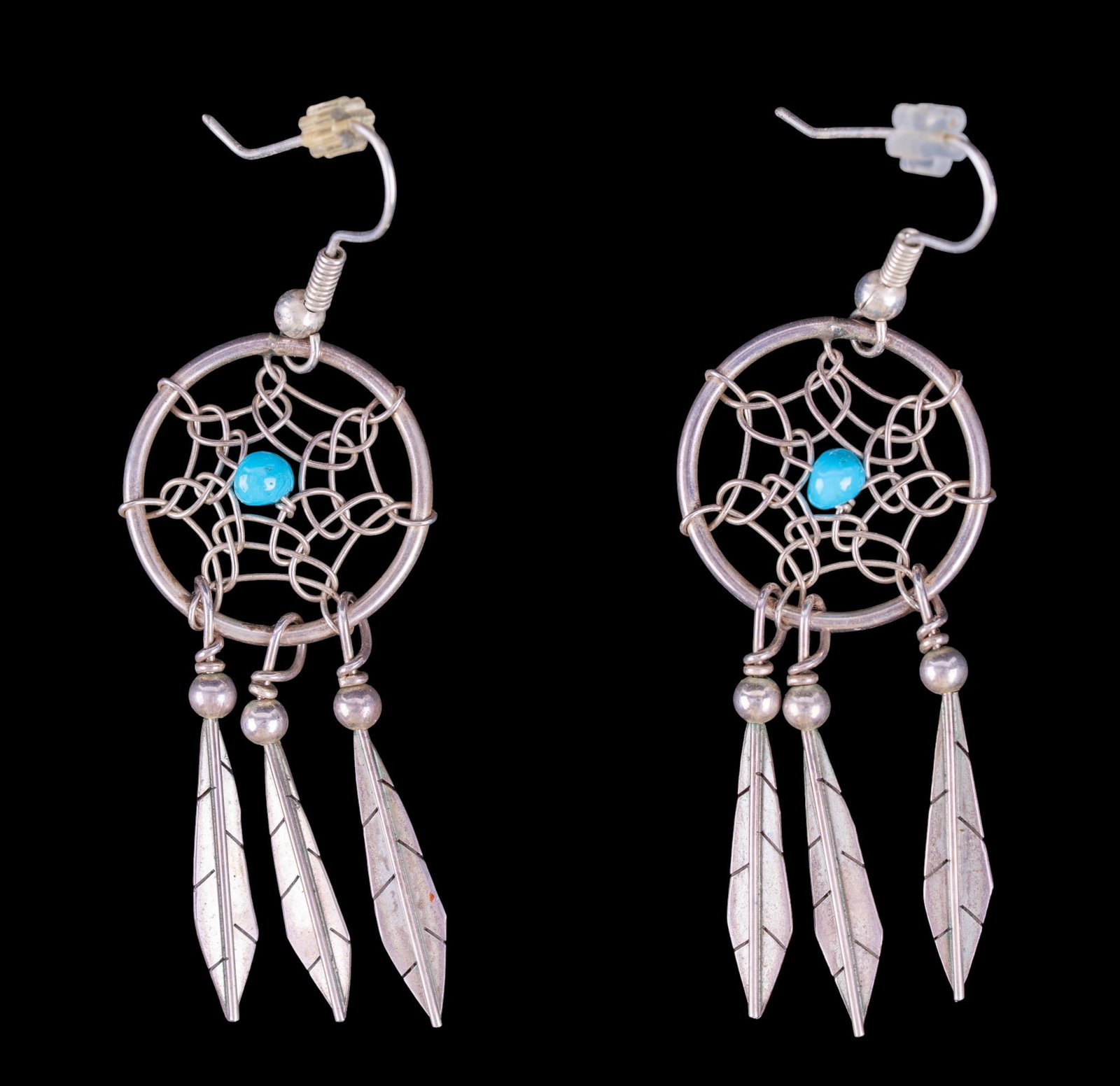 Native American Sterling Earrings - 2