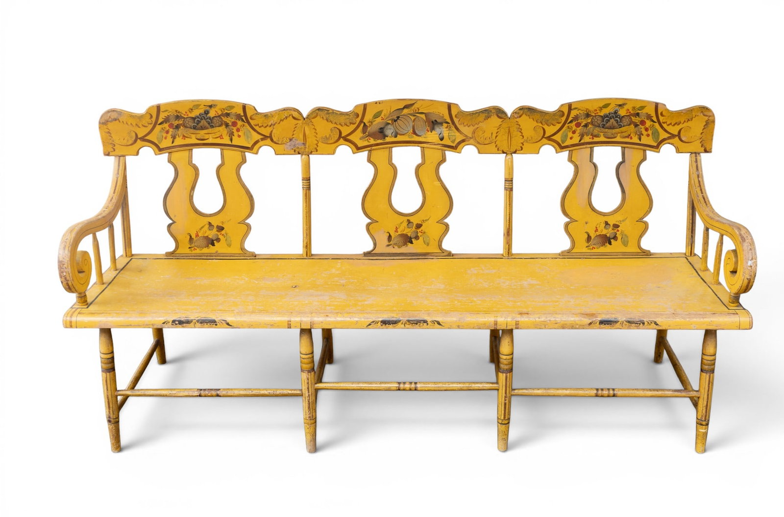 Paint Decorated Deacon's Bench (1 of 11)