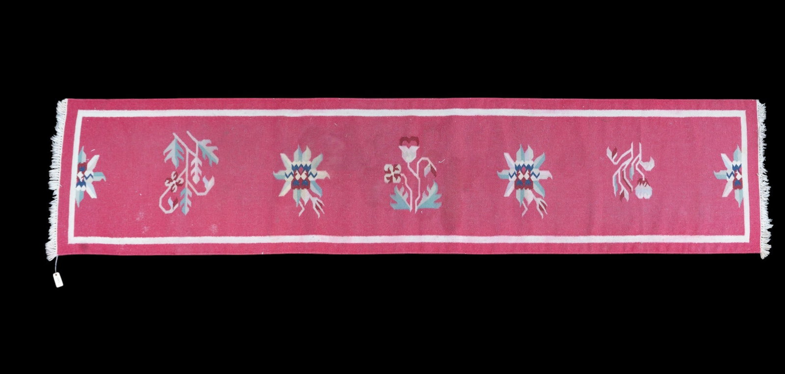 Flat-Woven Mauve / Pink Floral Runner ~12' L (1 of 9)