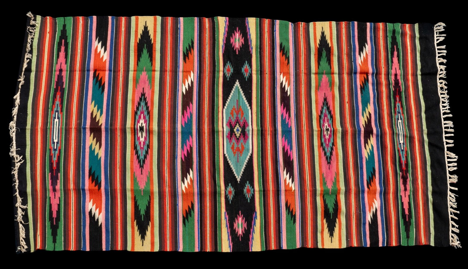 Flat-Woven Multicolored Kilim w/ Wall Rod (1 of 7)