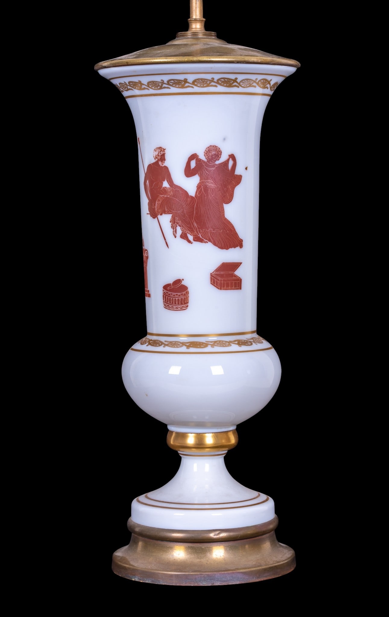 Vintage Greek Revival Opaline Glass Lamp (1 of 9)