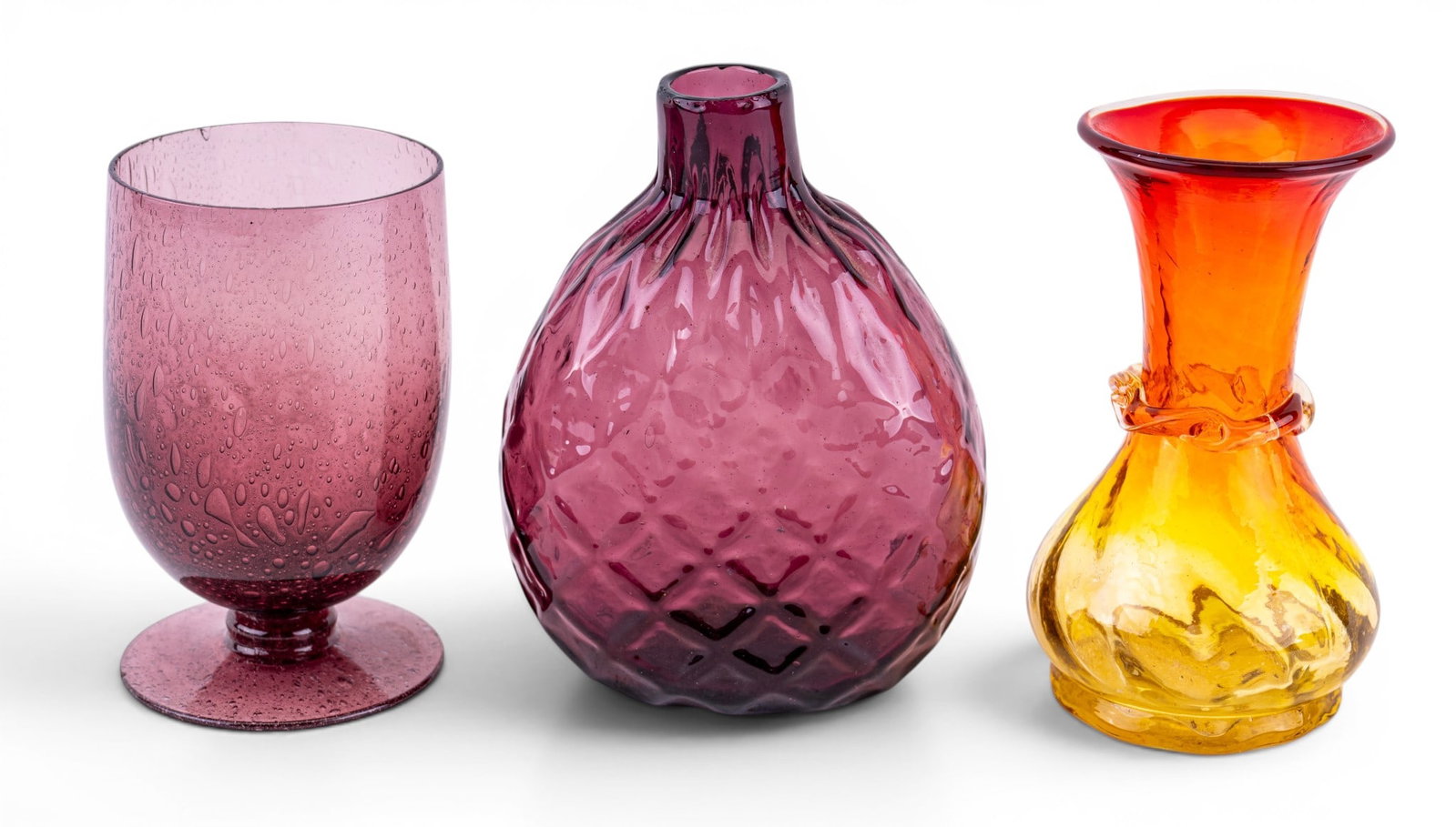 3 Early Colored Glass Vessels (1 of 10)