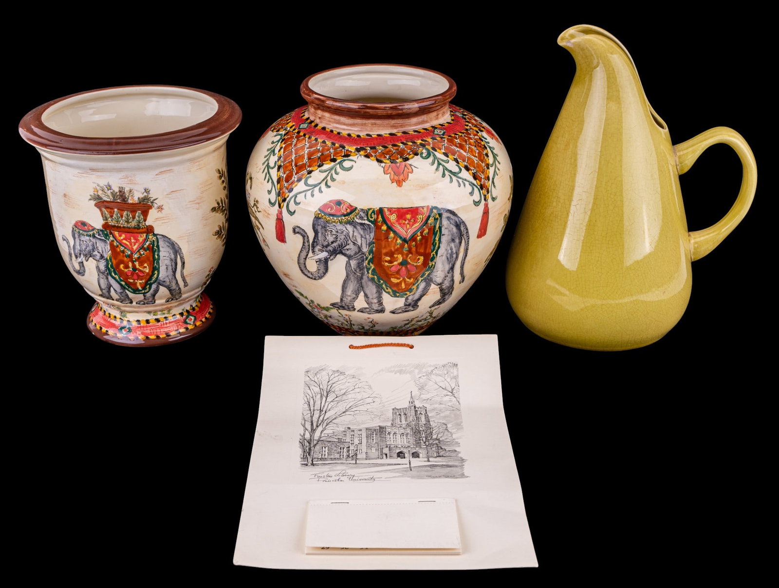 Elephant Decorated Vases, R. Wright Pitcher (1 of 20)