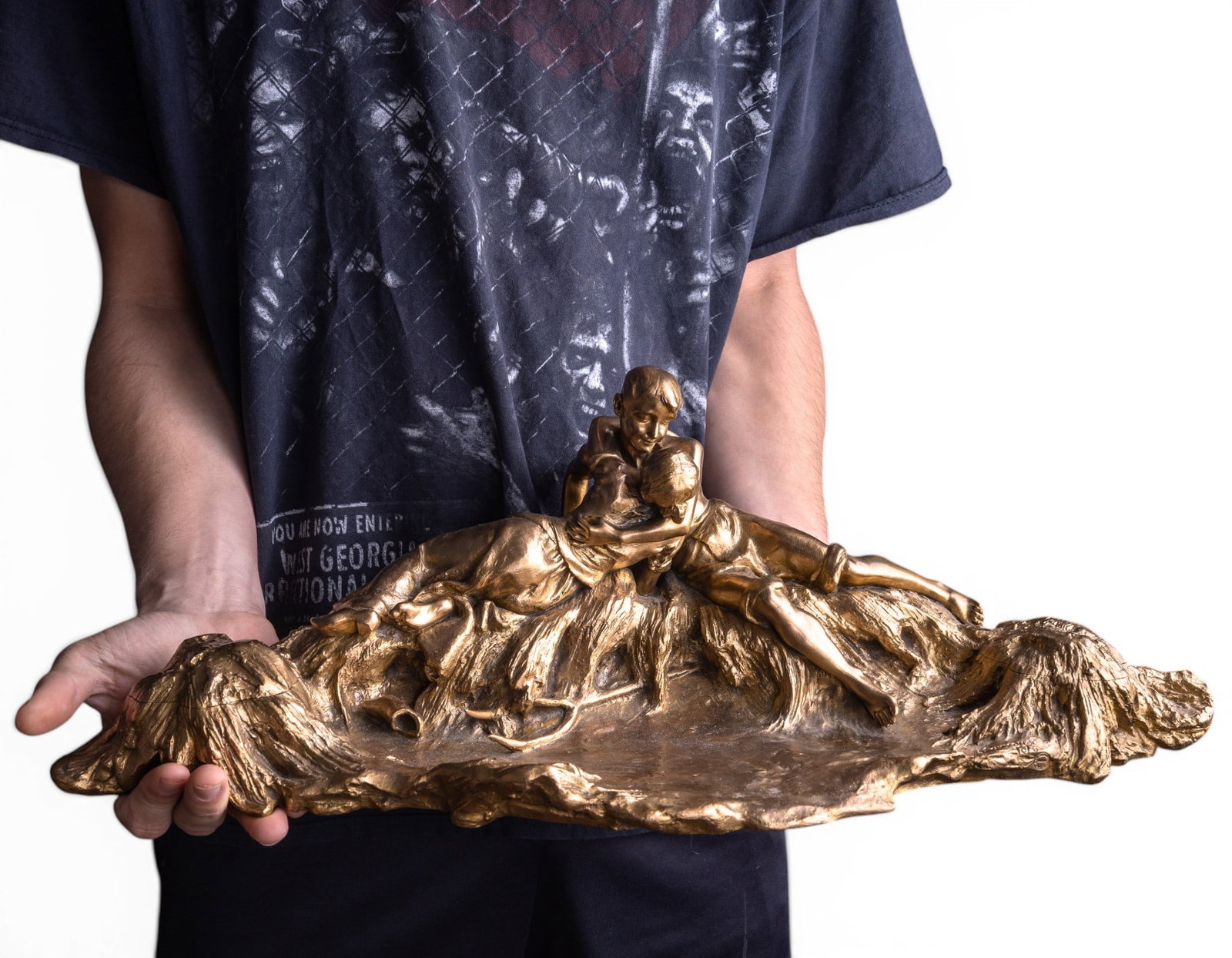 19th C Larroux Figural Bronze Double Inkwell - 10