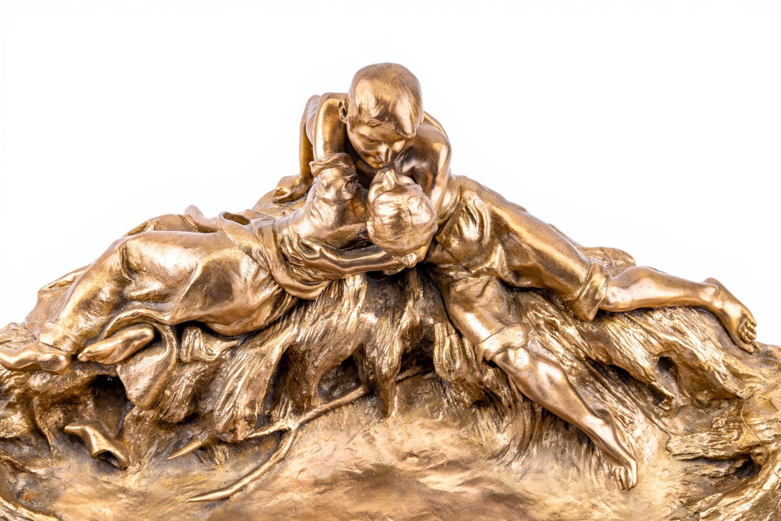 19th C Larroux Figural Bronze Double Inkwell - 2