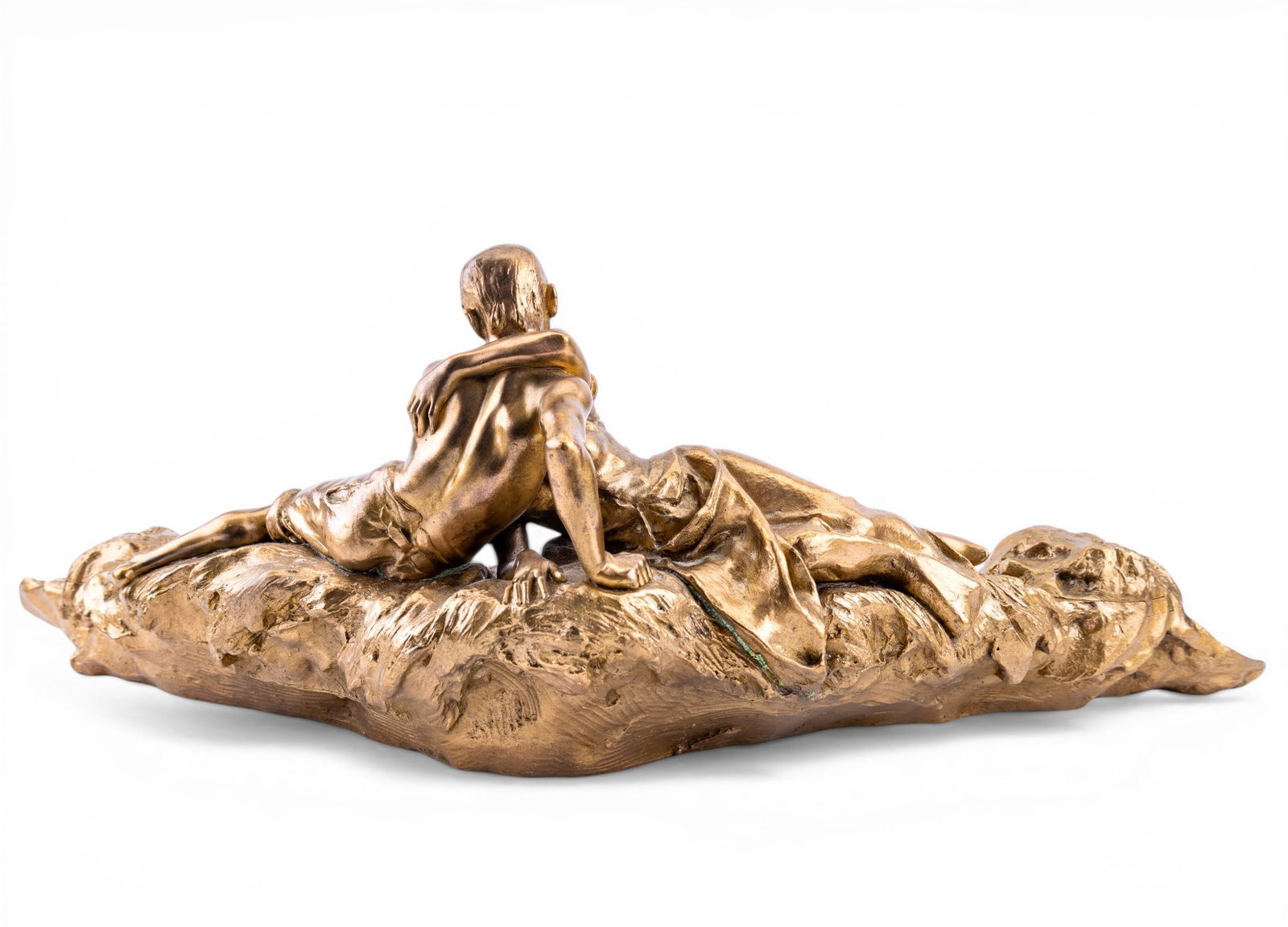 19th C Larroux Figural Bronze Double Inkwell - 8