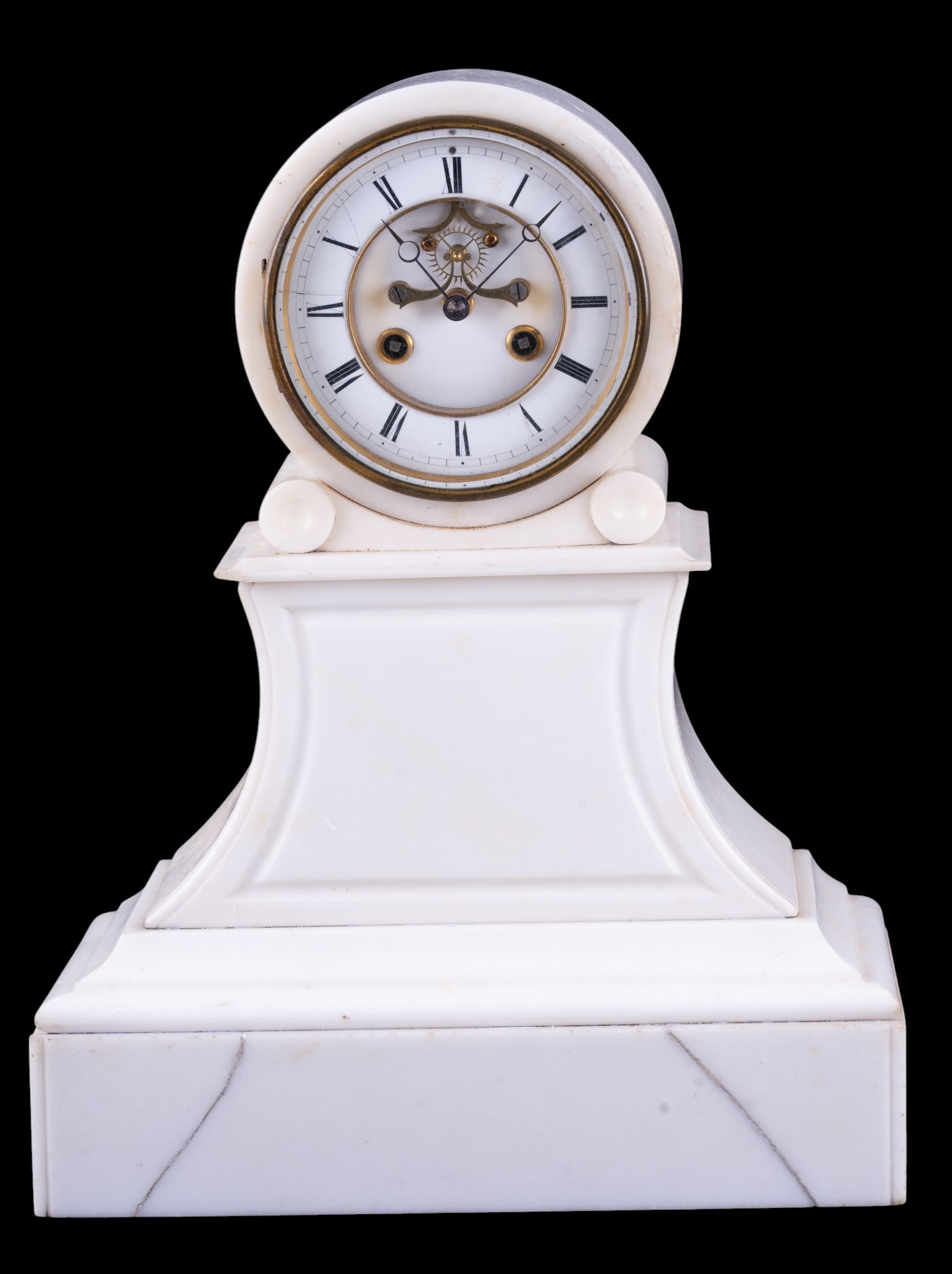 Antique White Marble Mantel Clock (1 of 12)